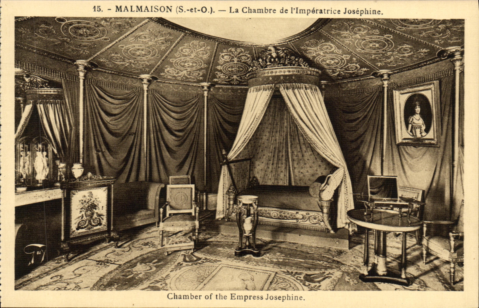 VINTAGE POSTCARD Malmaison the Room Of the Joephine Empress
