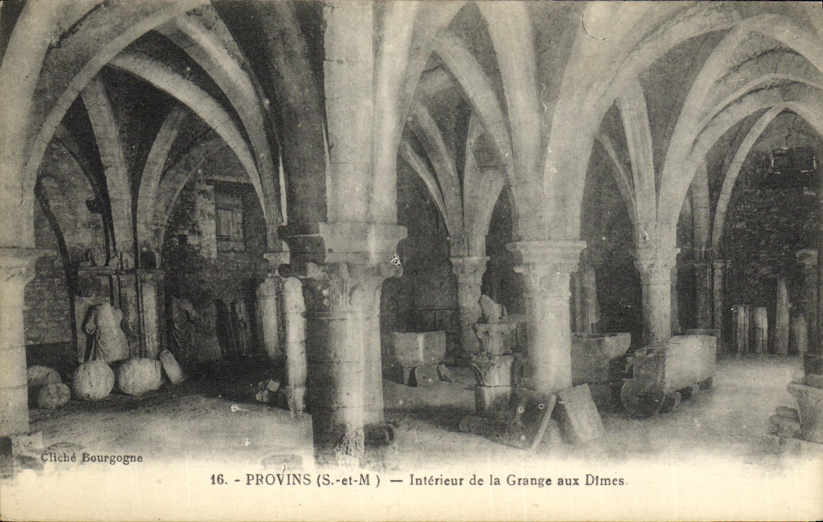 VINTAGE POSTCARD Layered branches Interior Of the Barn In Dimes