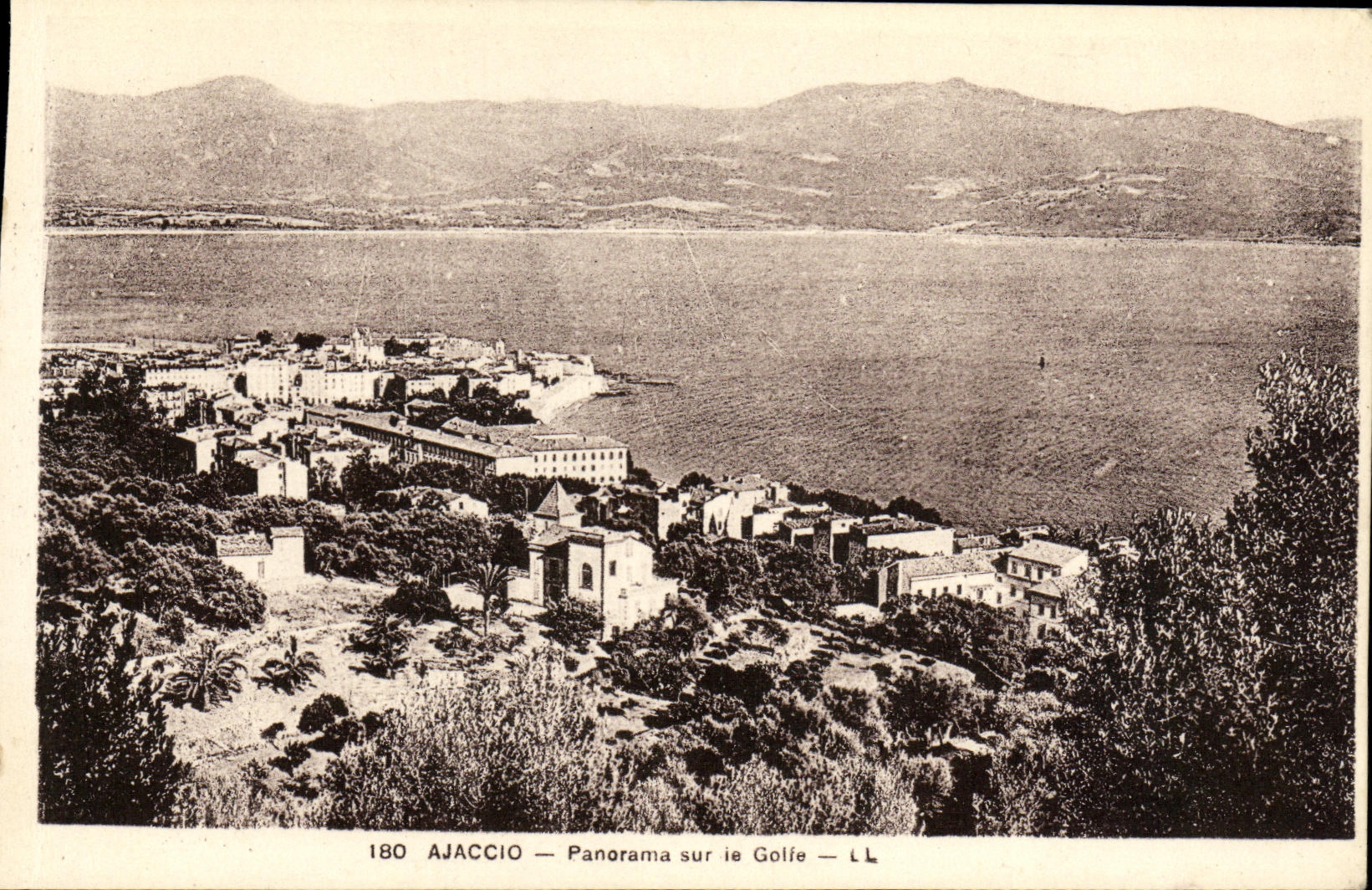 VINTAGE POSTCARD Ajaccio Panorama On the Gulf
