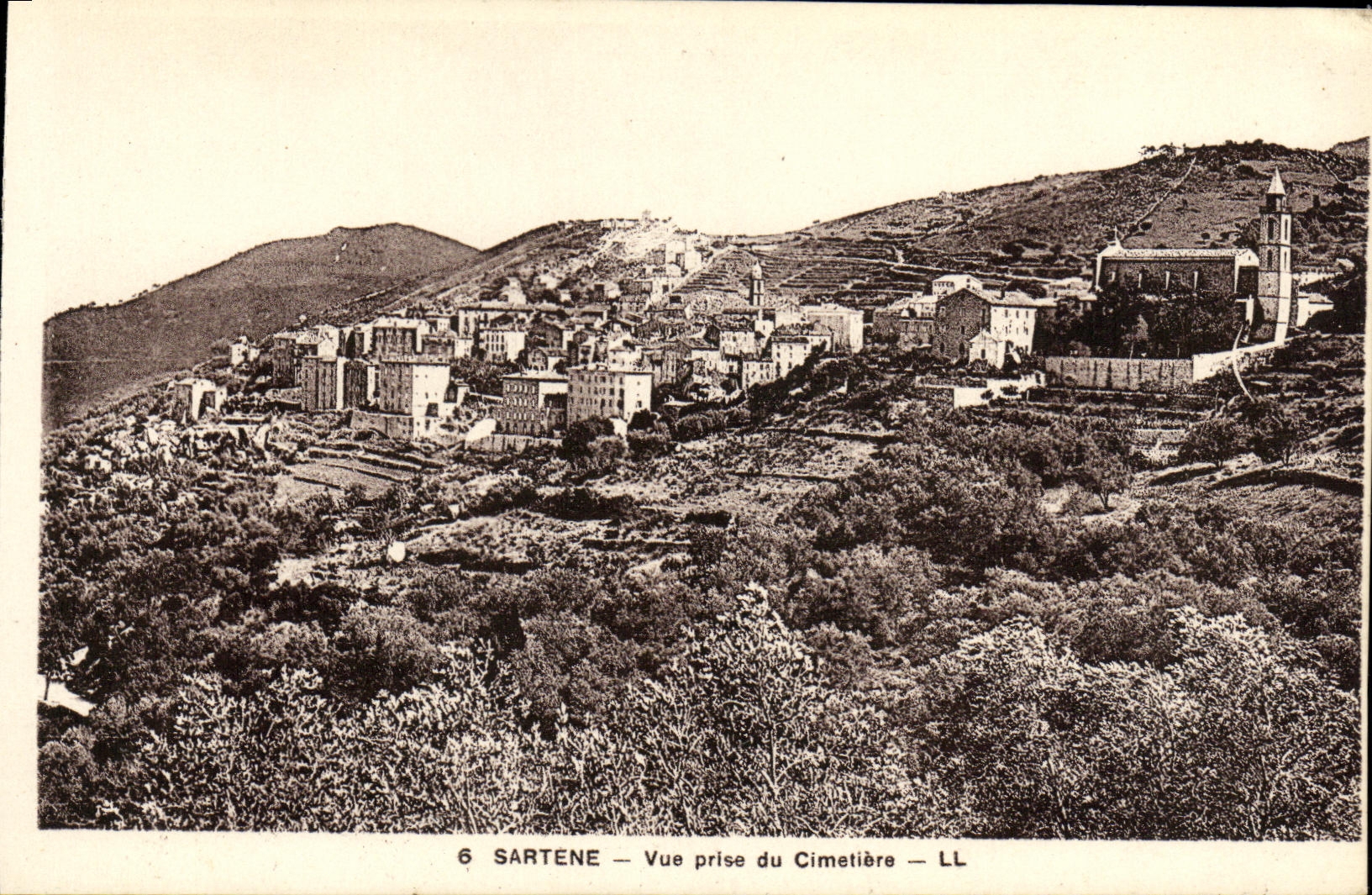 CPA Sartene Vue Prise Du Cimetiere