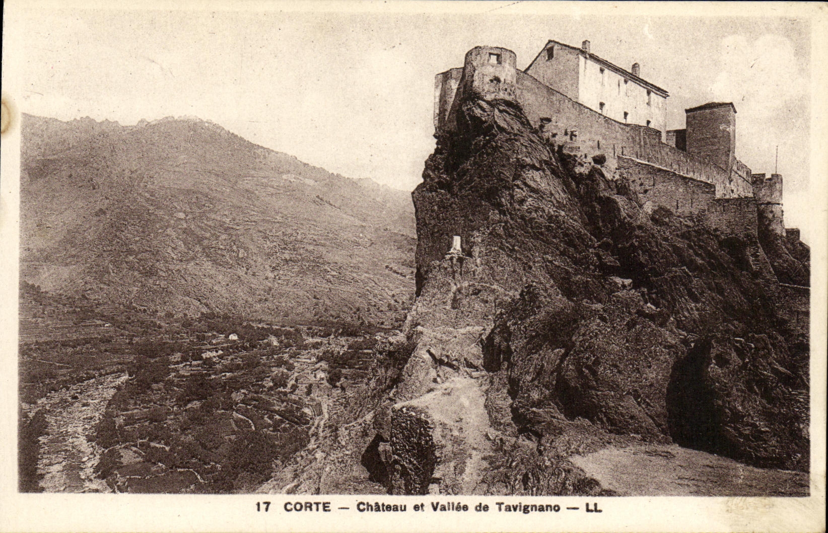 VINTAGE POSTCARD Corte Castle and valley of Tavignano