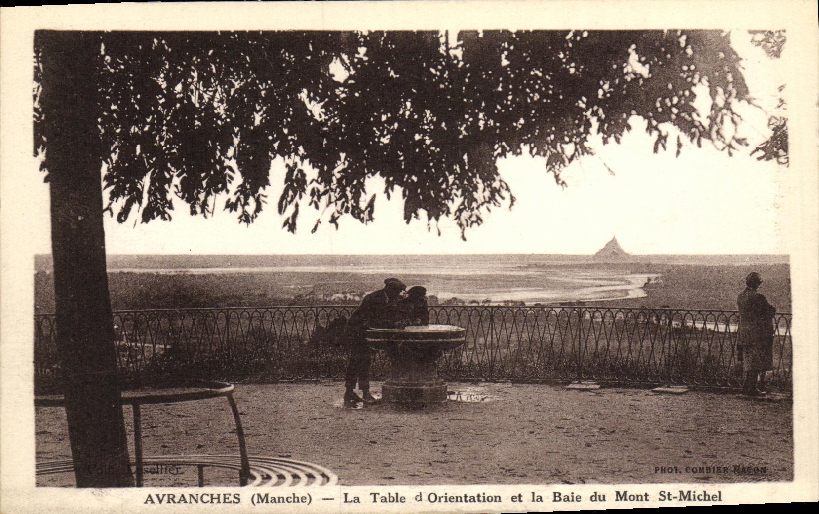 VINTAGE POSTCARD Avranches the Table Of Orientation and the bay of the mount St Michel