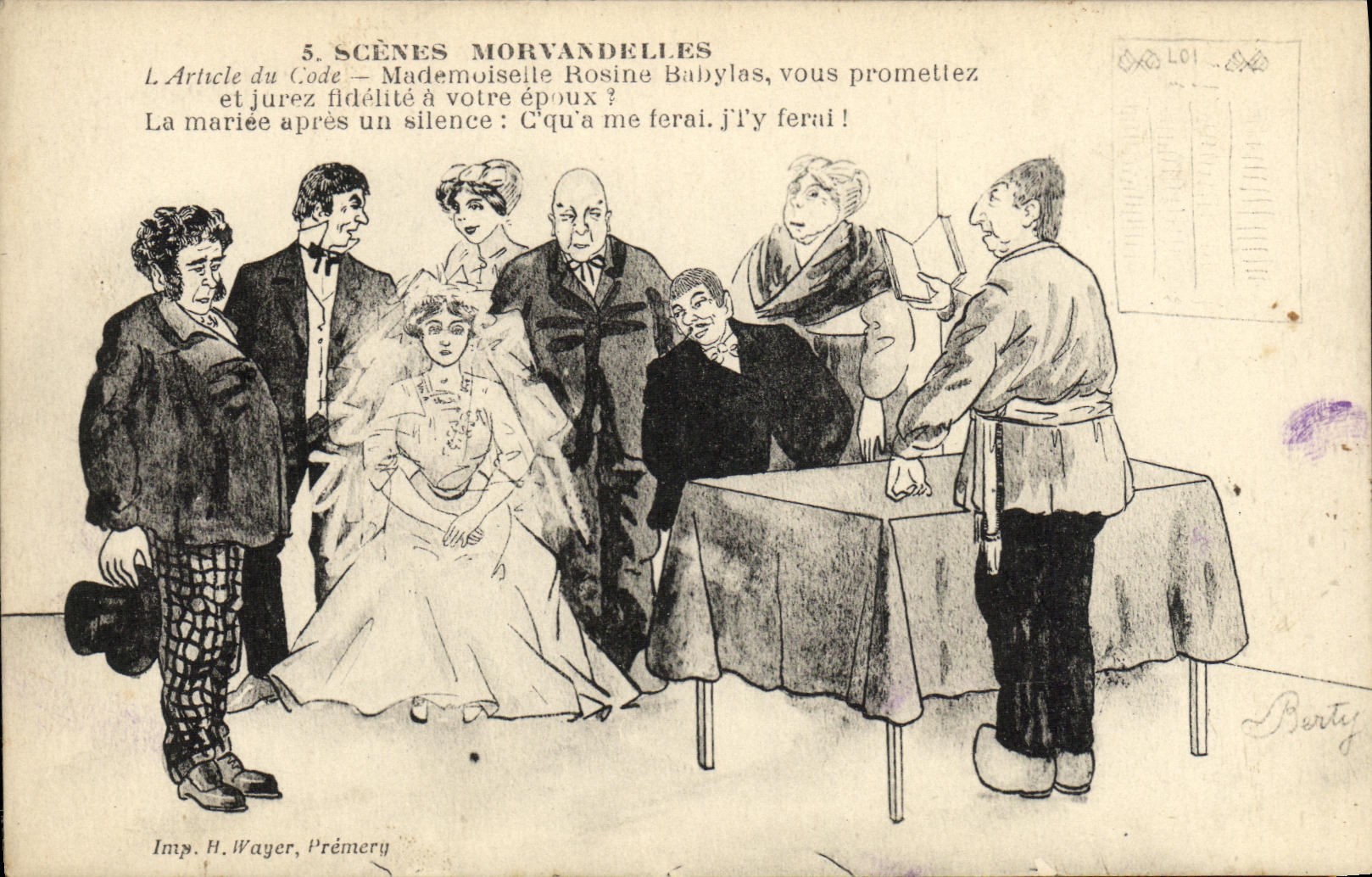 CPA Scenes Morvandelles Folklore mariage
