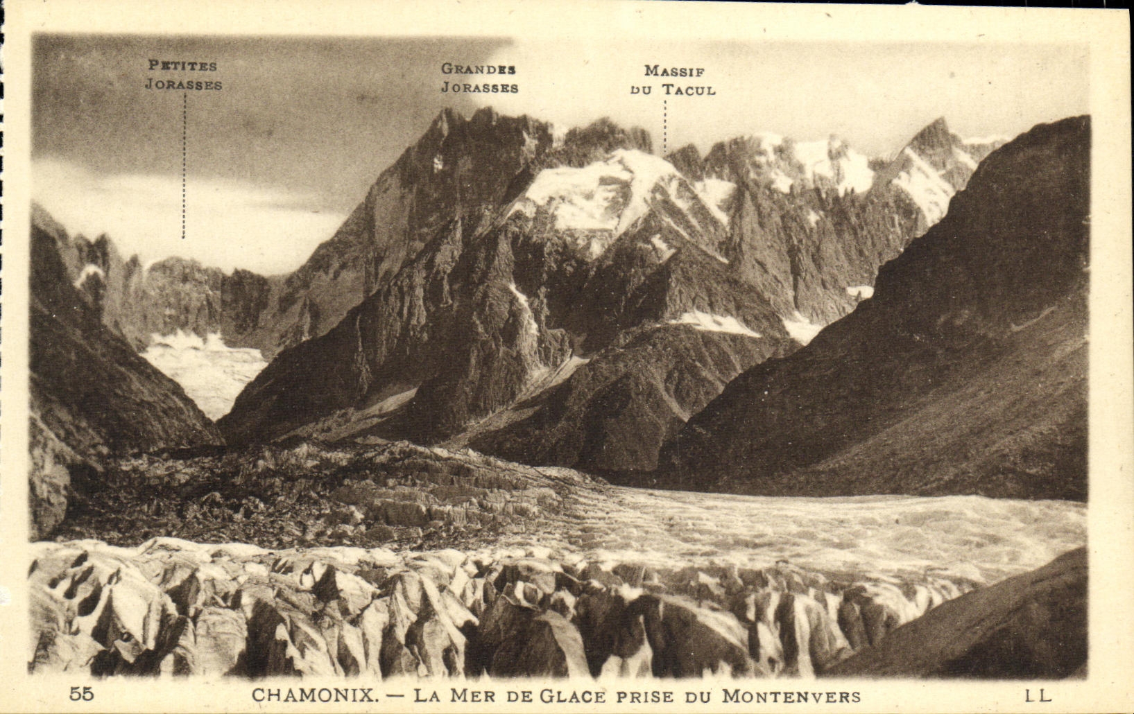 VINTAGE POSTCARD Chamonix Sea of Glance Taken of Montenvers