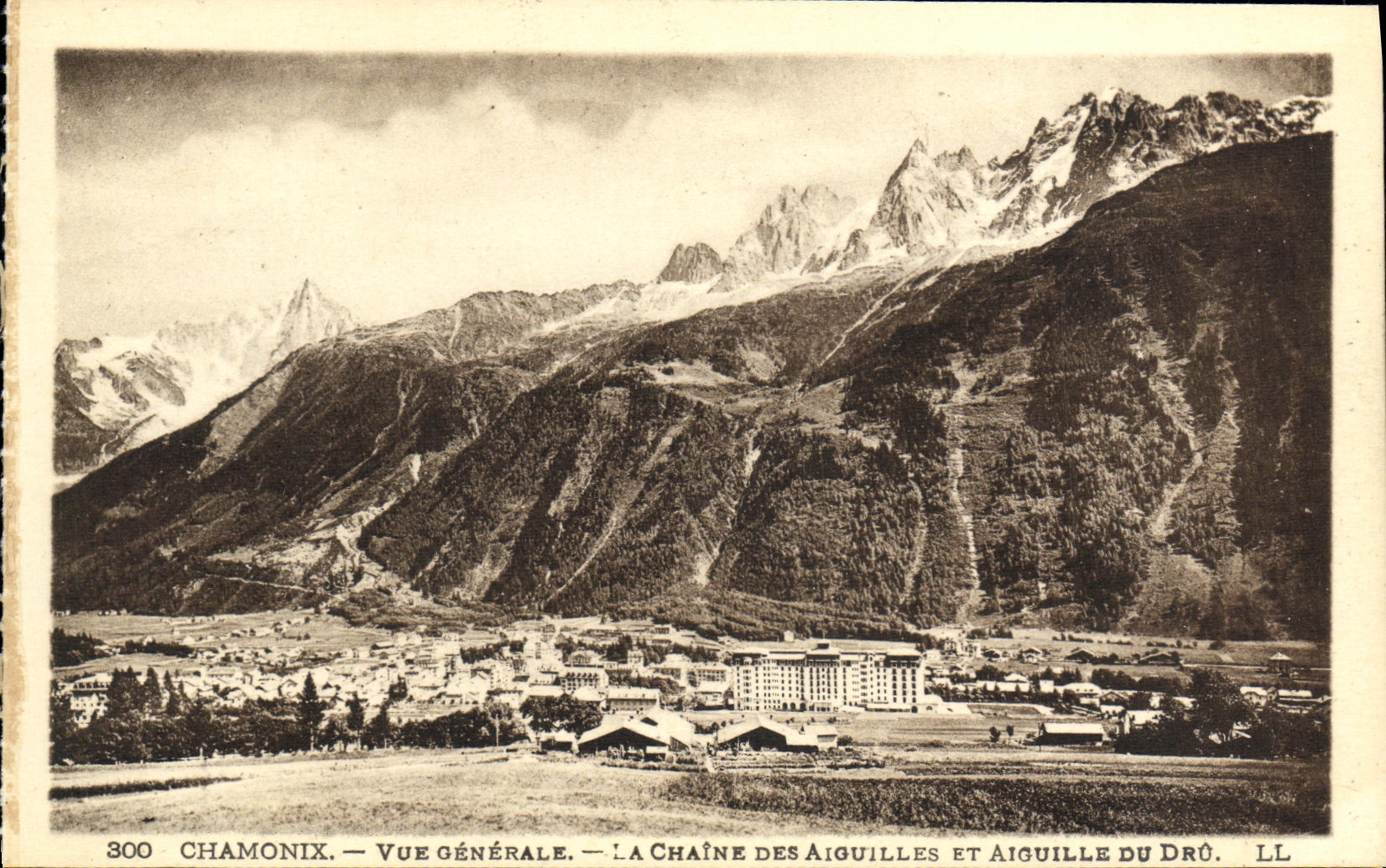 VINTAGE POSTCARD Chamonix View the Chain of the Needles and Switches Thickly