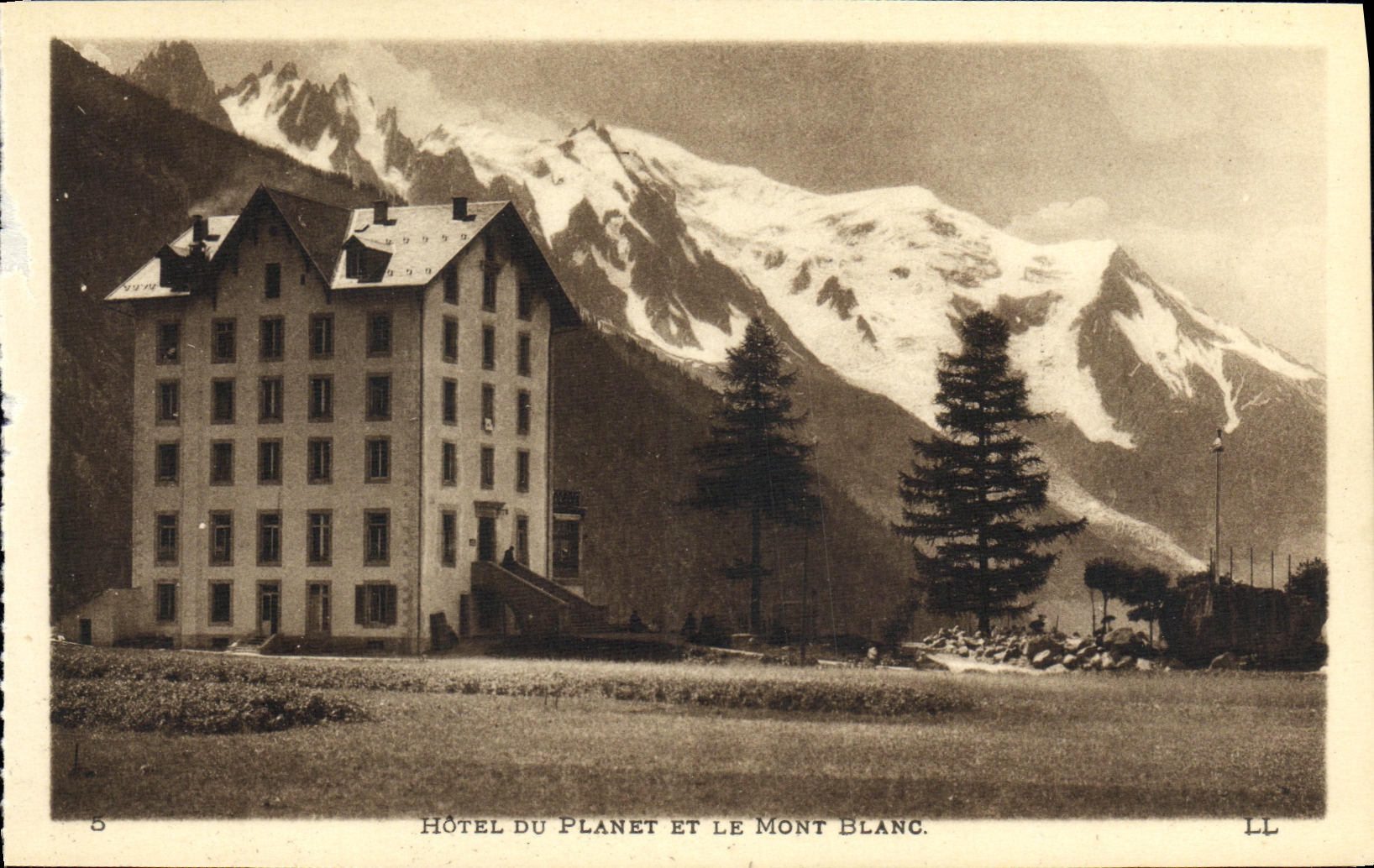 Hotel de la POSTAL de la VENDIMIA del planeta y de Mont Blanc