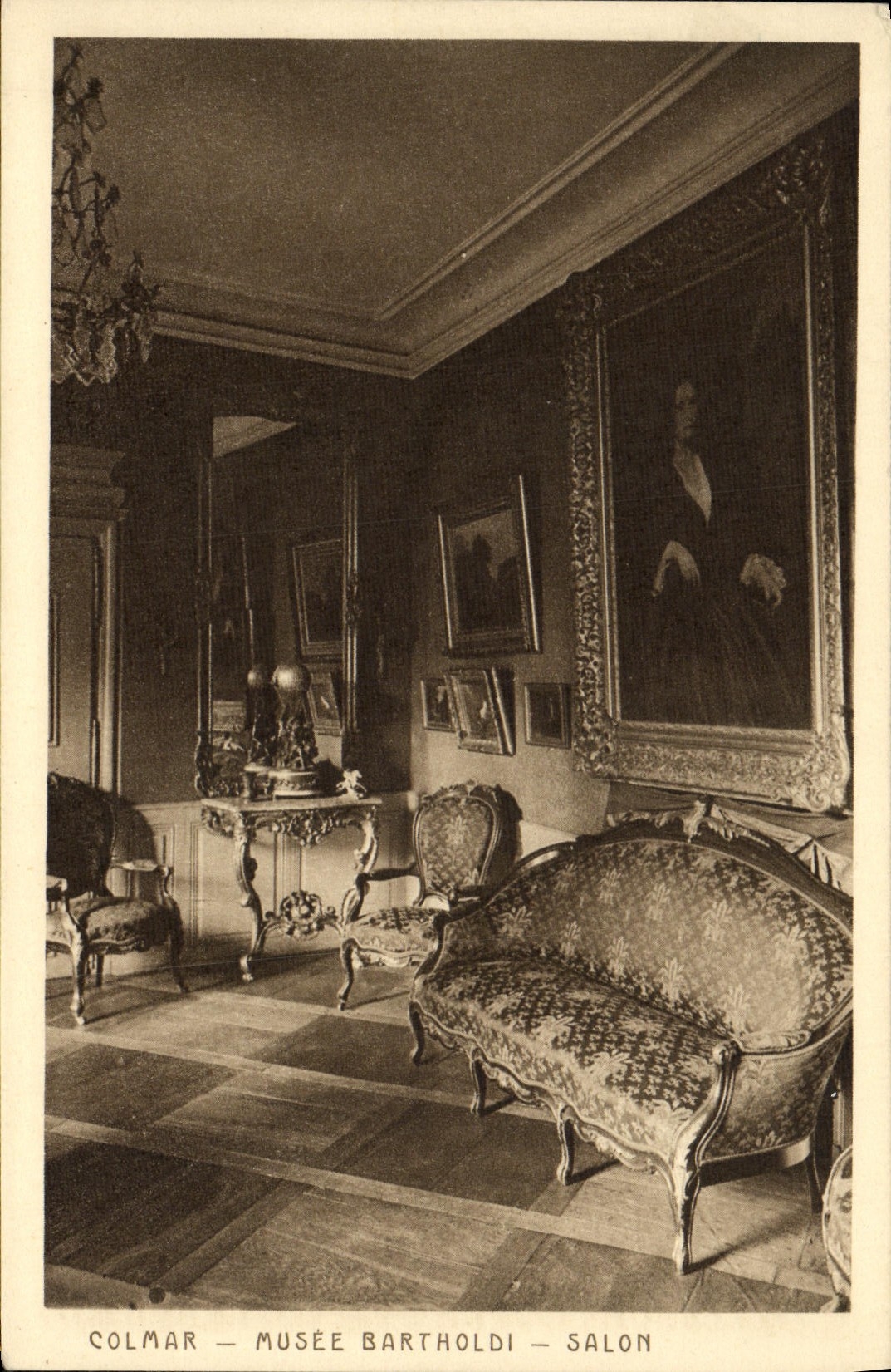 CPA Colmar Musee Bartholdi Salon