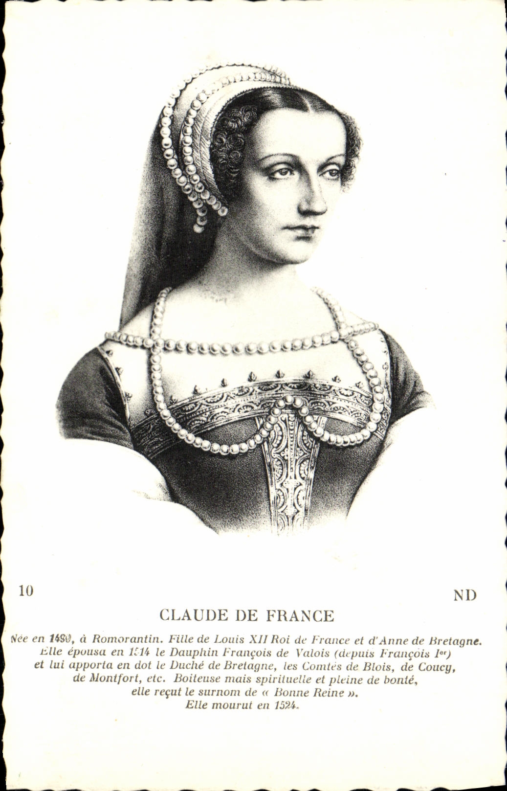 CPA Claude de France 