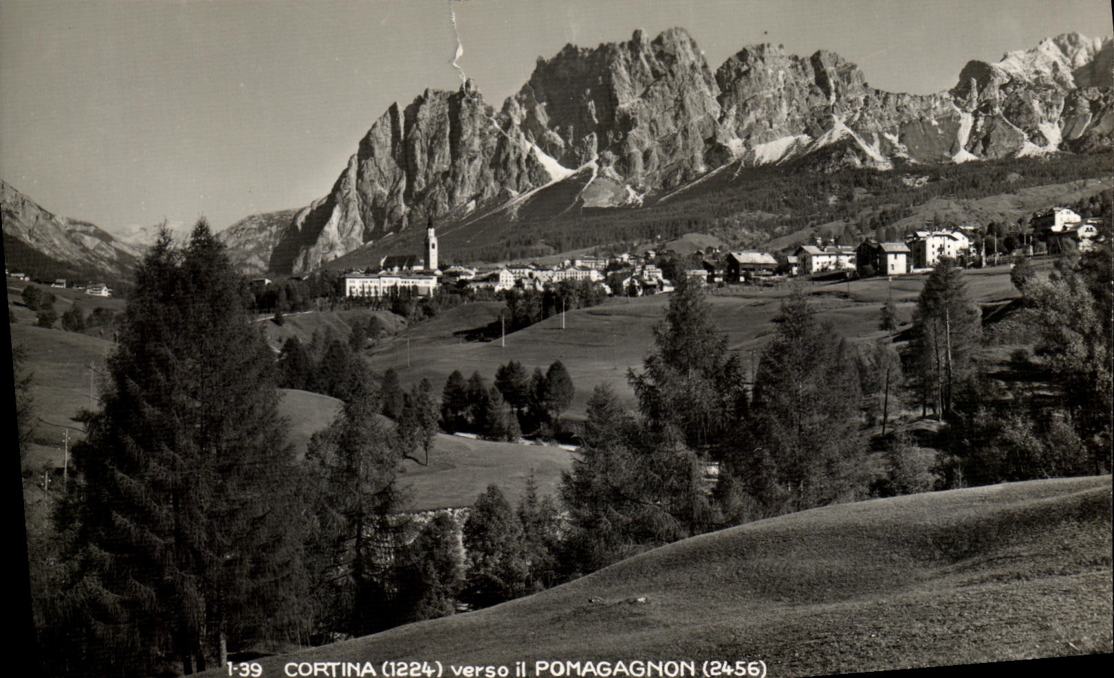 Parte posterior de la cortina de la POSTAL de la VENDIMIA él Pomagagnon