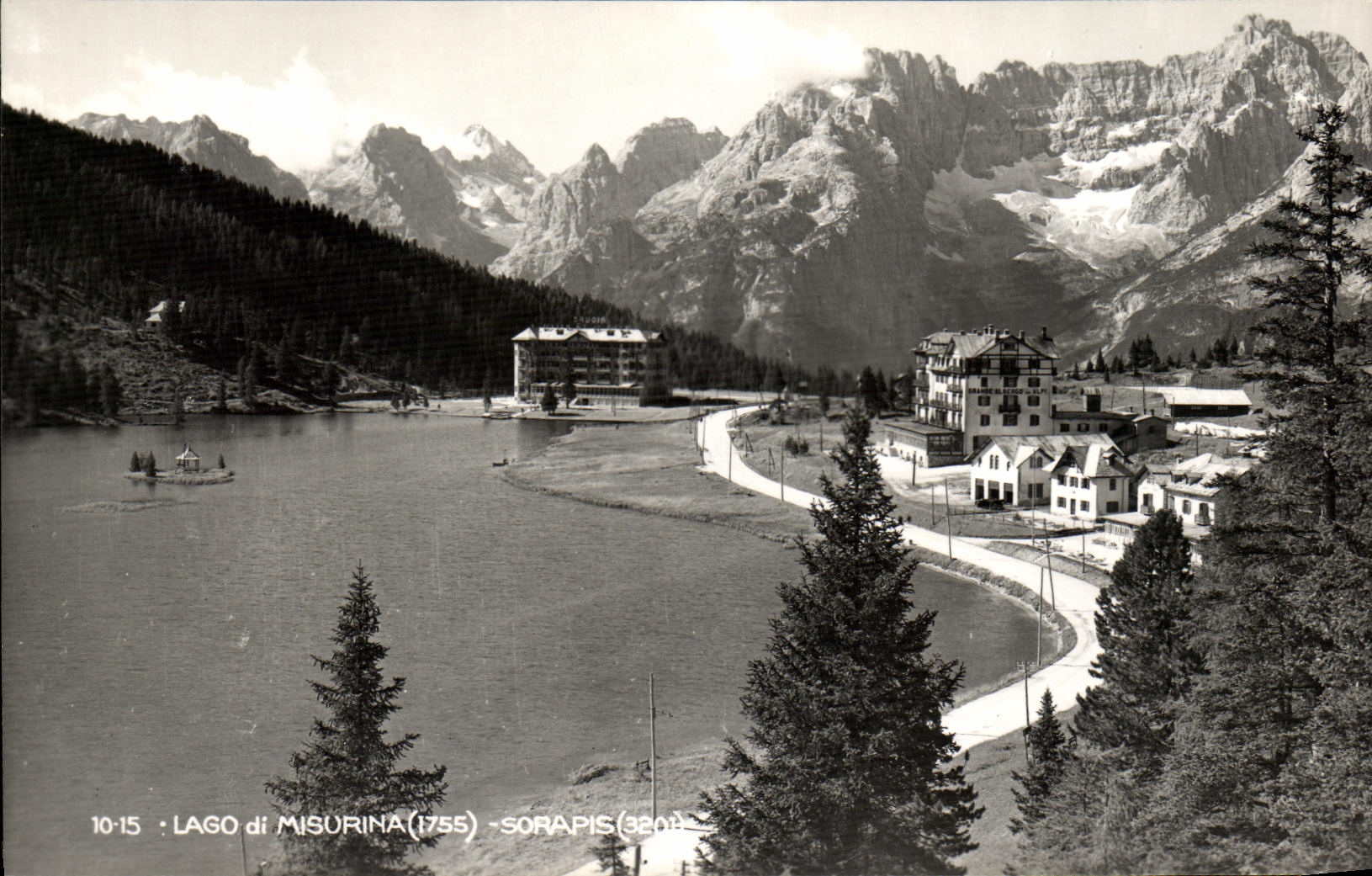 POSTAL Lago di Misurina Sorapis de la VENDIMIA