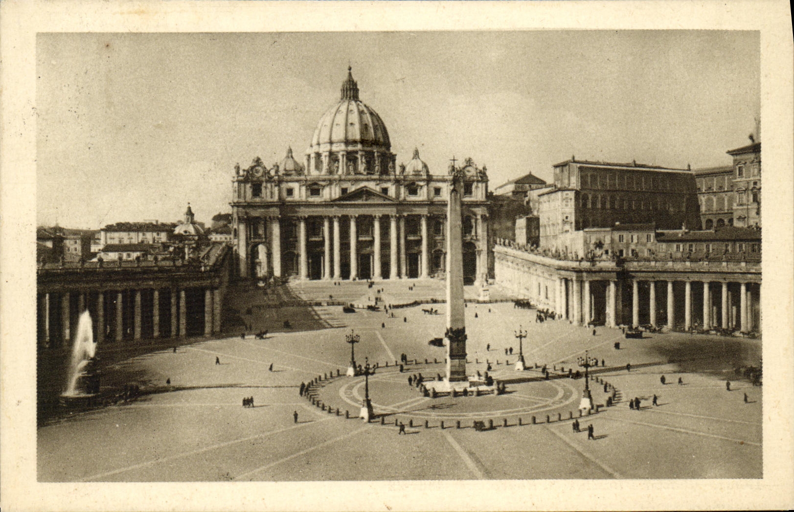 Basílica S Pedro de la plaza E de Roma de la POSTAL de la VENDIMIA