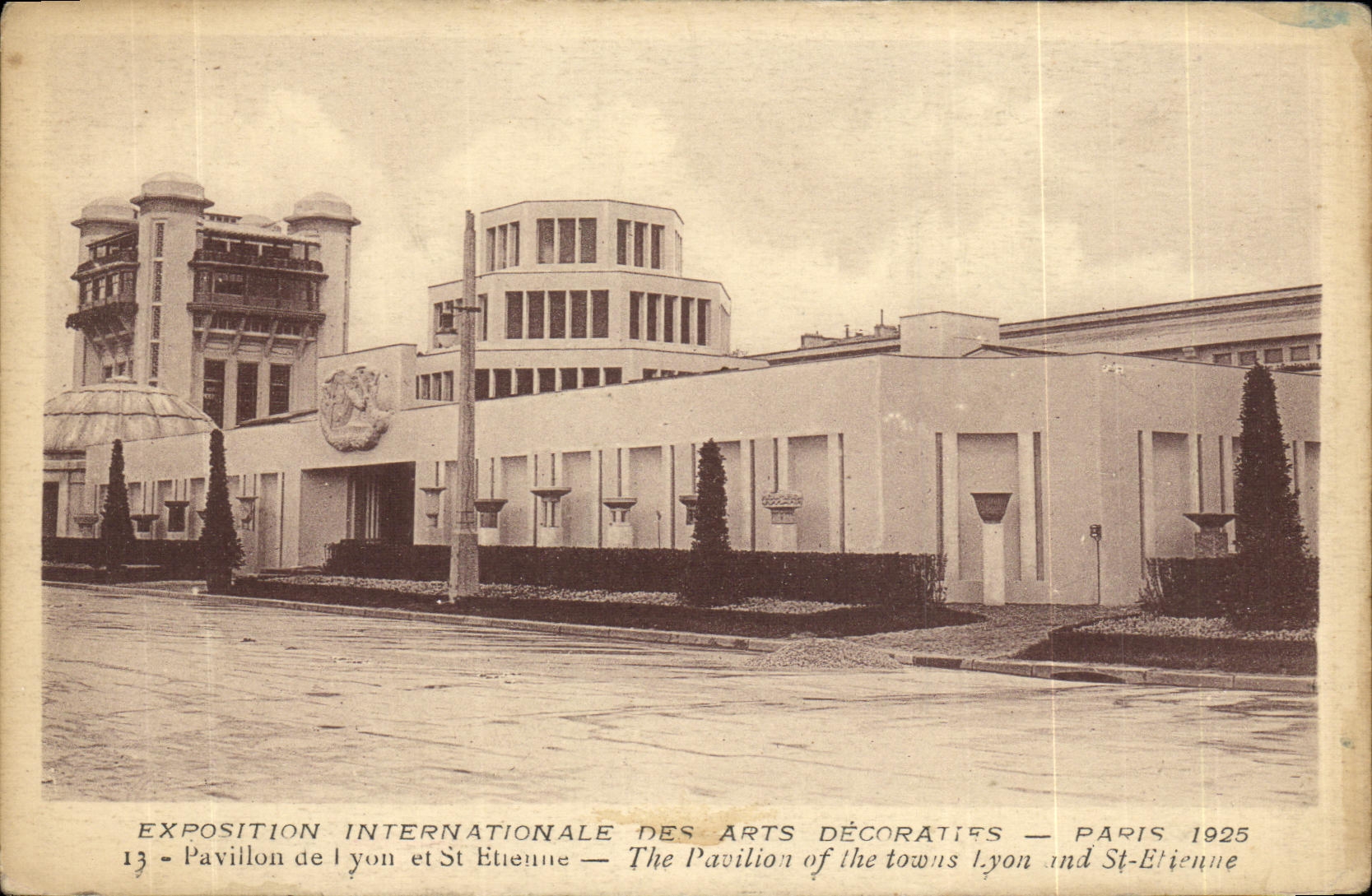 Exposición internacional de la POSTAL de la VENDIMIA de la casa decorativa de París 1925 de los artes de Lyon y de St. Etienne