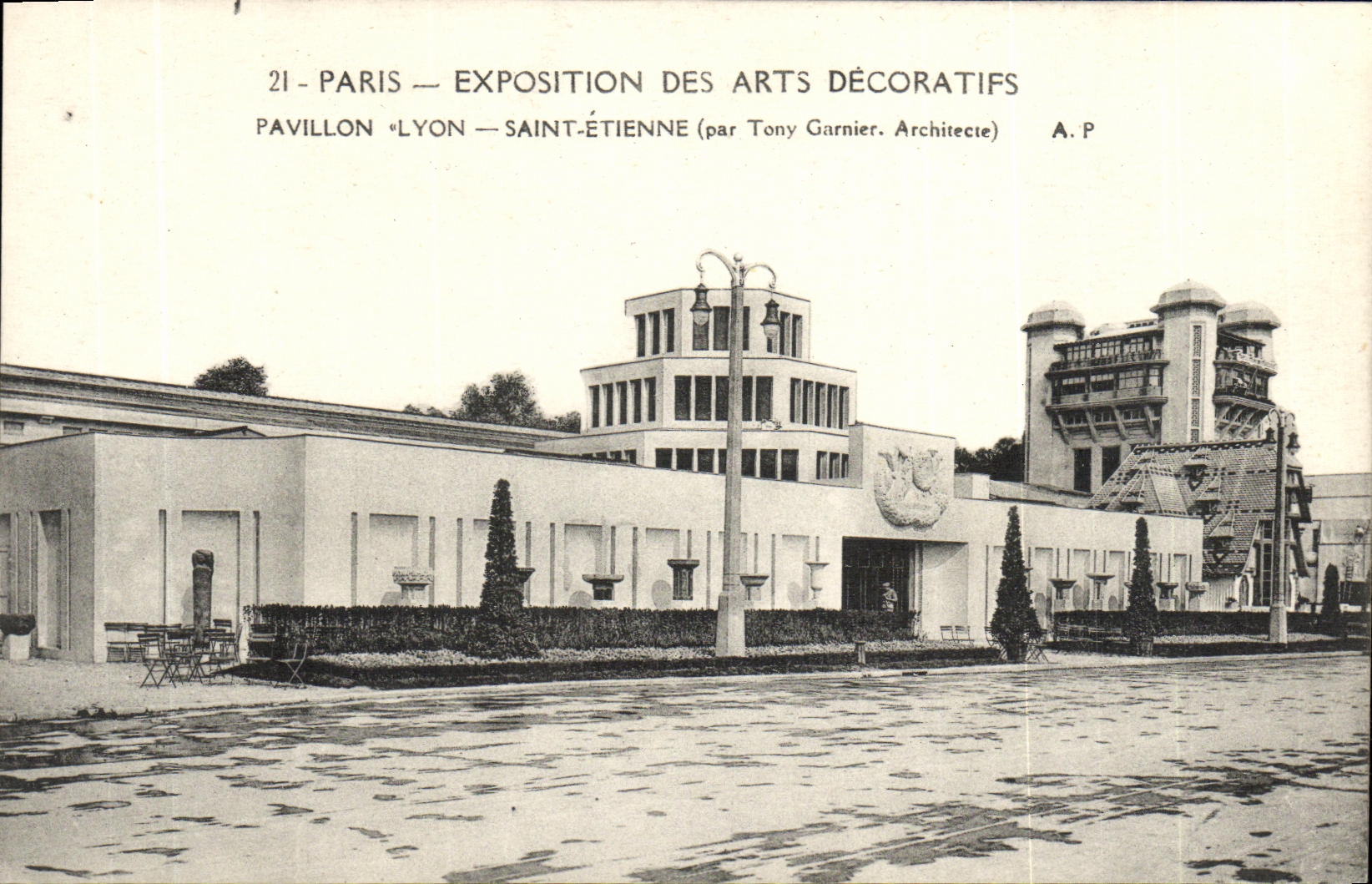 CPA Exposition Internationale des Arts Decoratifs Paris 1925 Pavillon de Lyon et St Etienne