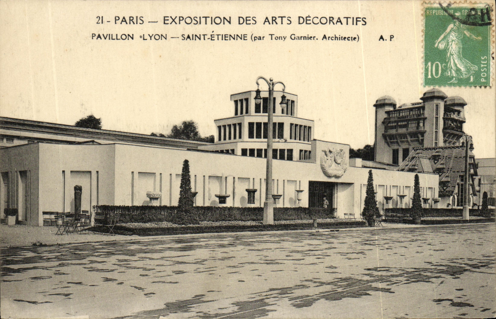 CPA Exposition Internationale des Arts Decoratifs Paris 1925 Pavillon de Lyon et St Etienne