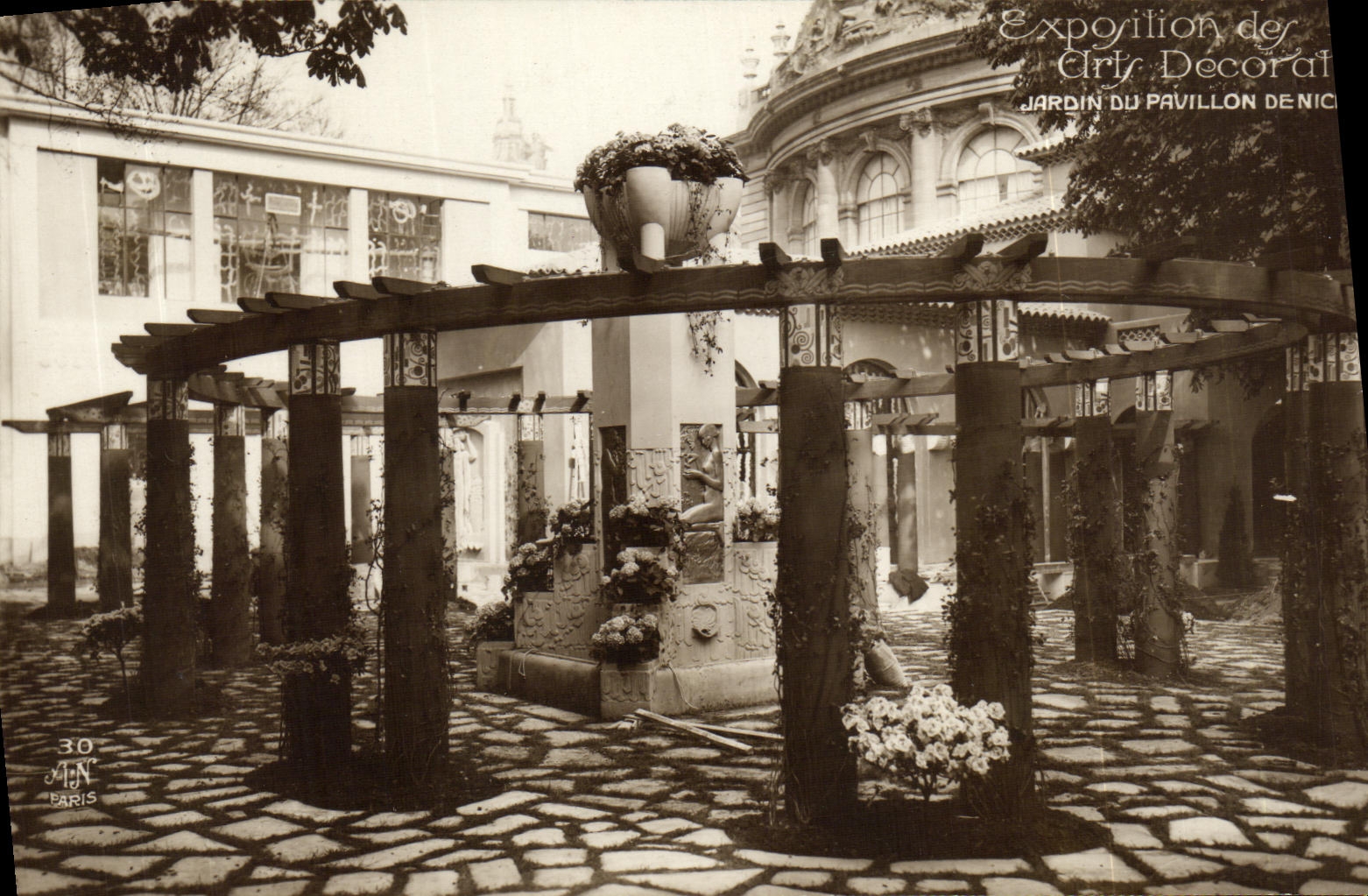 Feria de París de la POSTAL de la VENDIMIA de los artes decorativos Jardun de la casa de Niza