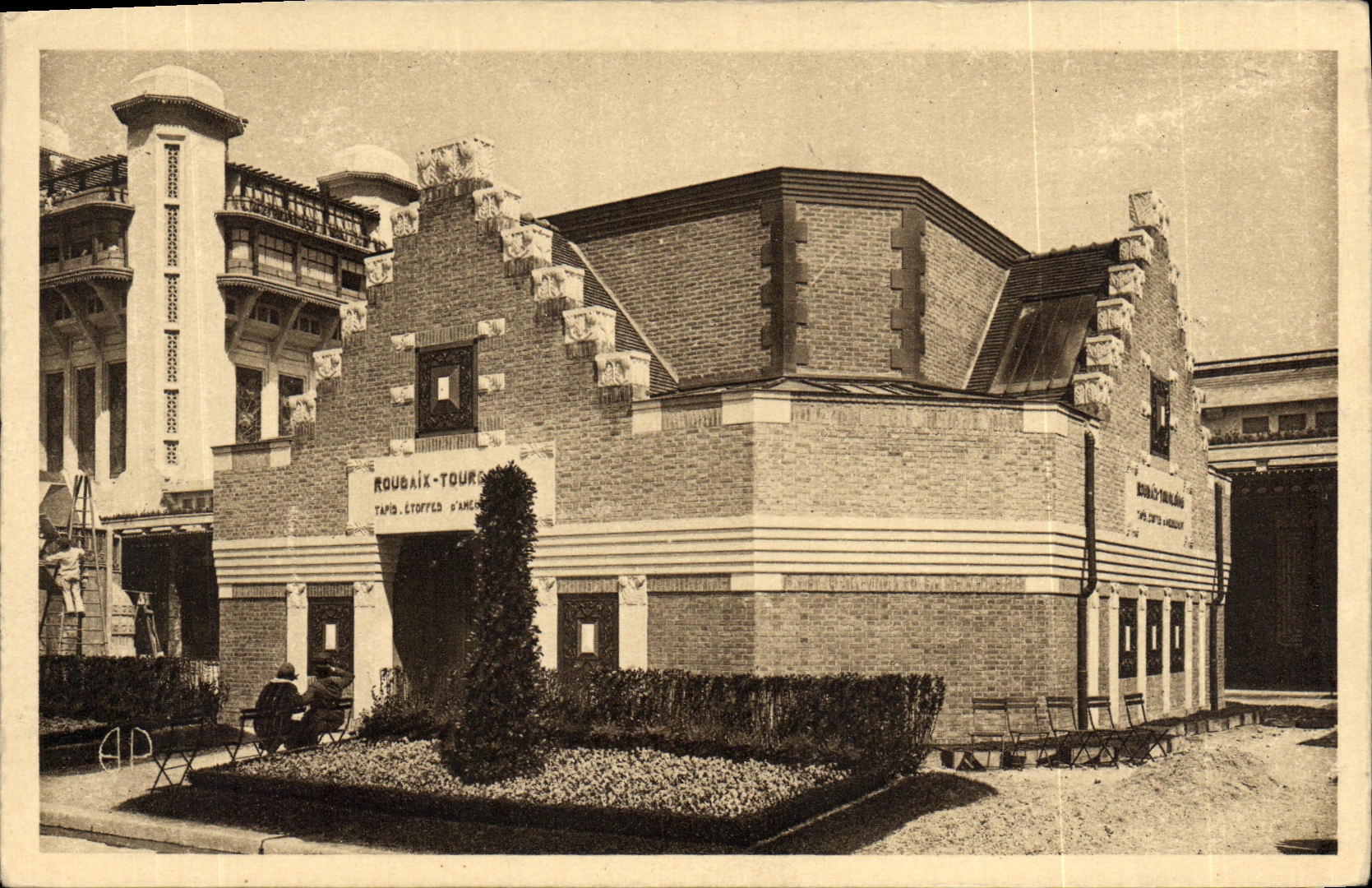 Feria de París de la POSTAL de la VENDIMIA de la casa decorativa de los artes de telas y de las telas del equipamiento de Roubaix y de Tourcoing