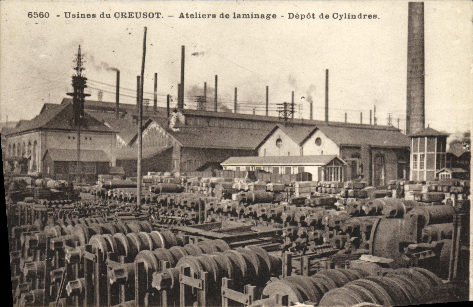 VINTAGE POSTCARD Factories of Creusot Alteliers of rolling Deposit of cylinders