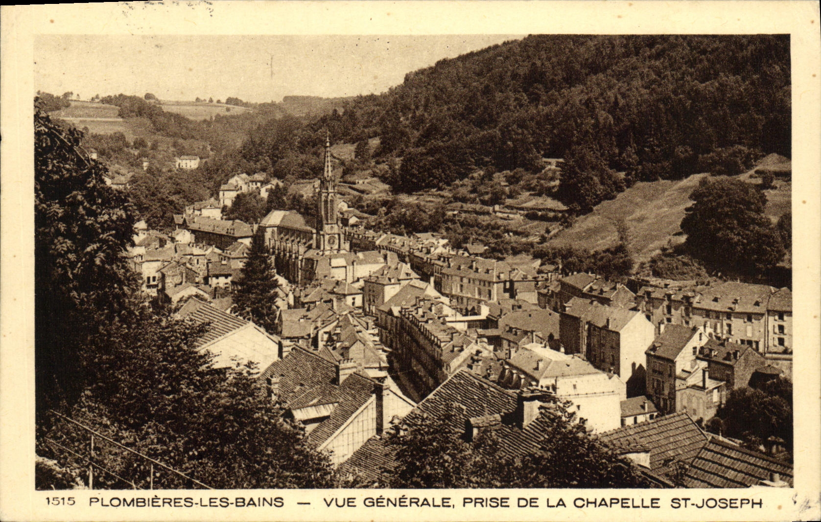 VINTAGE POSTCARD Plombieres les Bains View Taken Vault St Joseph