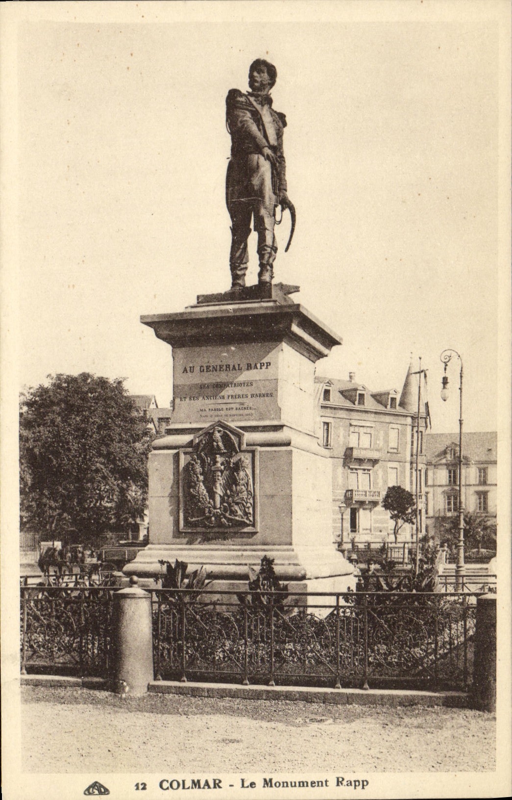 POSTAL Colmar de la VENDIMIA el monumento de Rapp