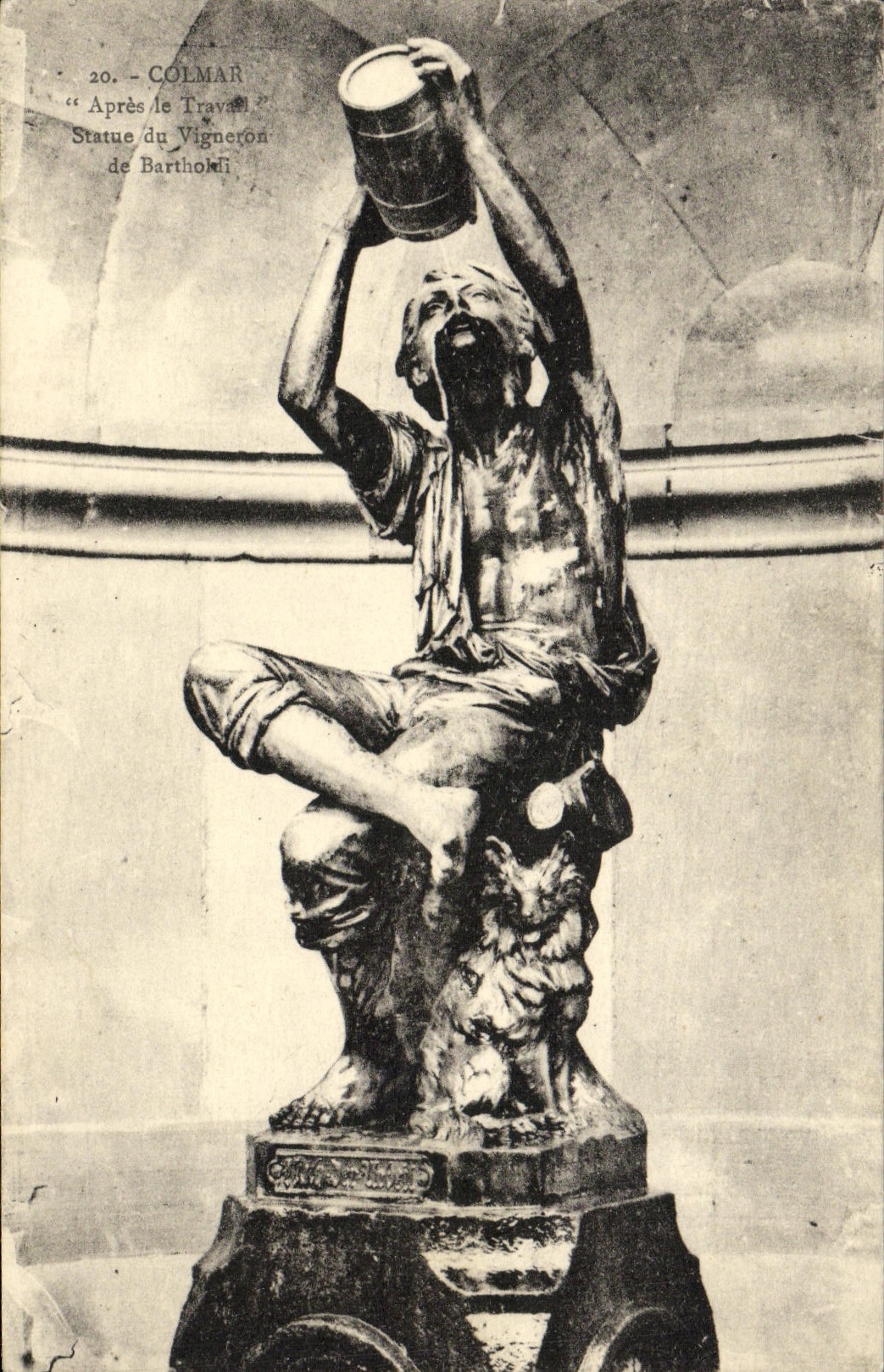 POSTAL Colmar de la VENDIMIA después de las reglas de trabajo del viticultor de Bartholdi