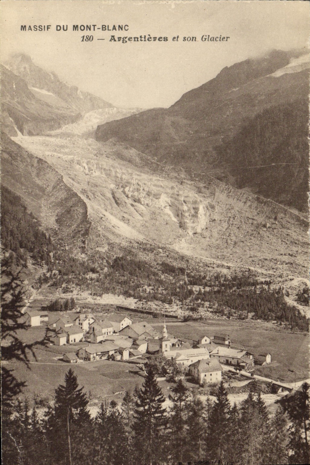 POSTAL de la VENDIMIA masiva de Mont Blanc Argentieres y su glaciar