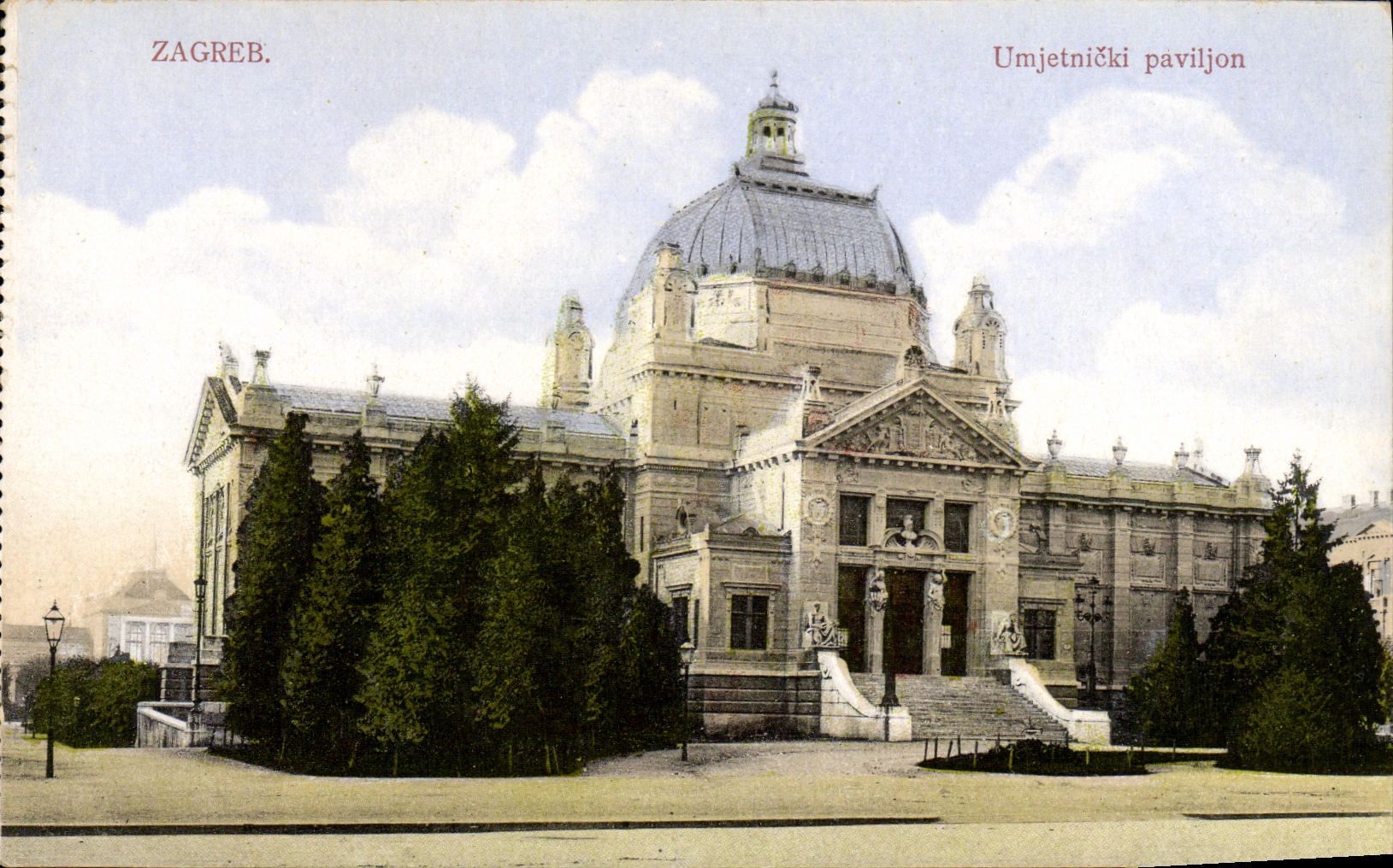 VINTAGE POSTCARD Zagreb Umjetnicki paviljon