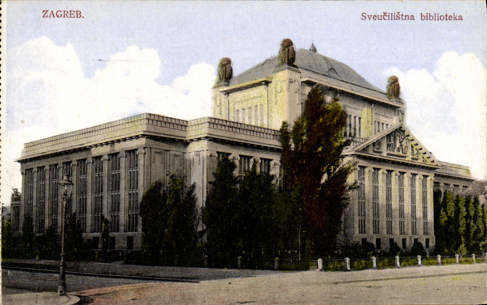 Biblioteca del biblioteka de Zagreb Sveucilistna de la POSTAL de la VENDIMIA