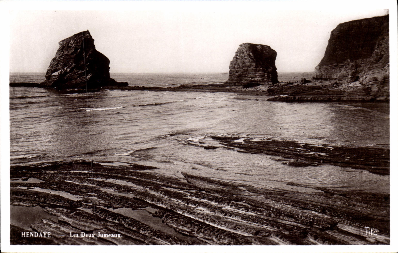 VINTAGE POSTCARD Hendaye Two Twins