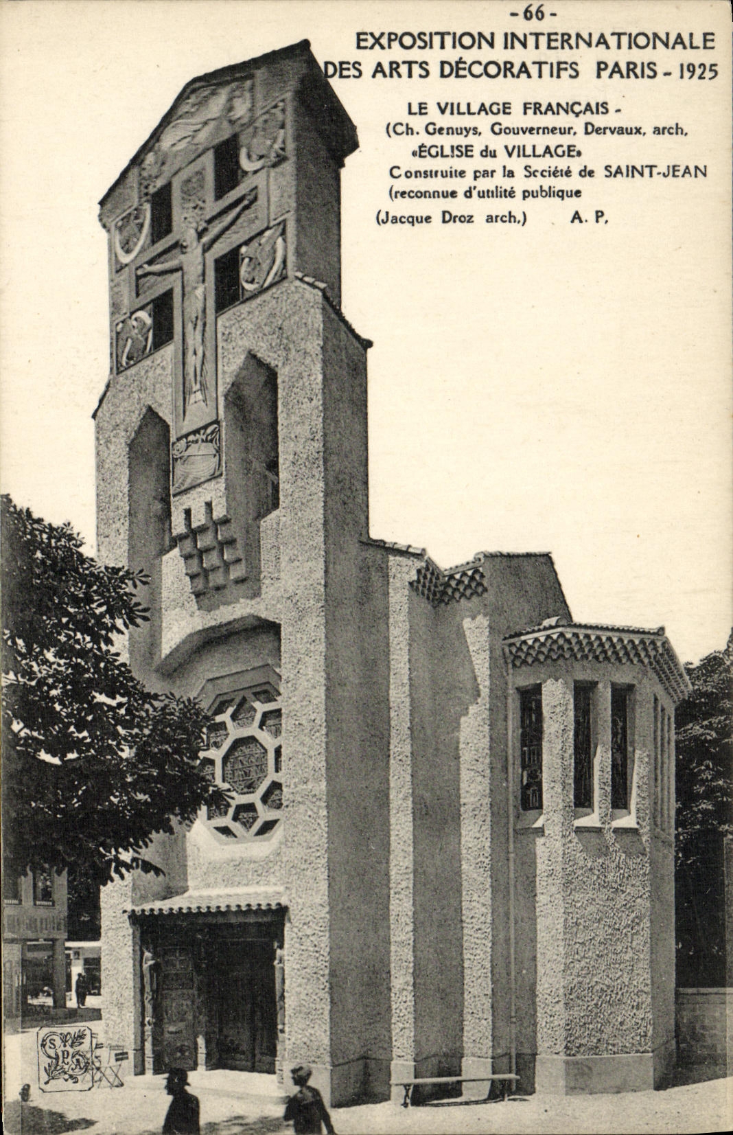 CPA Exposition Internationale Des Arts Decoratifs Paris le village francais Eglise de village 