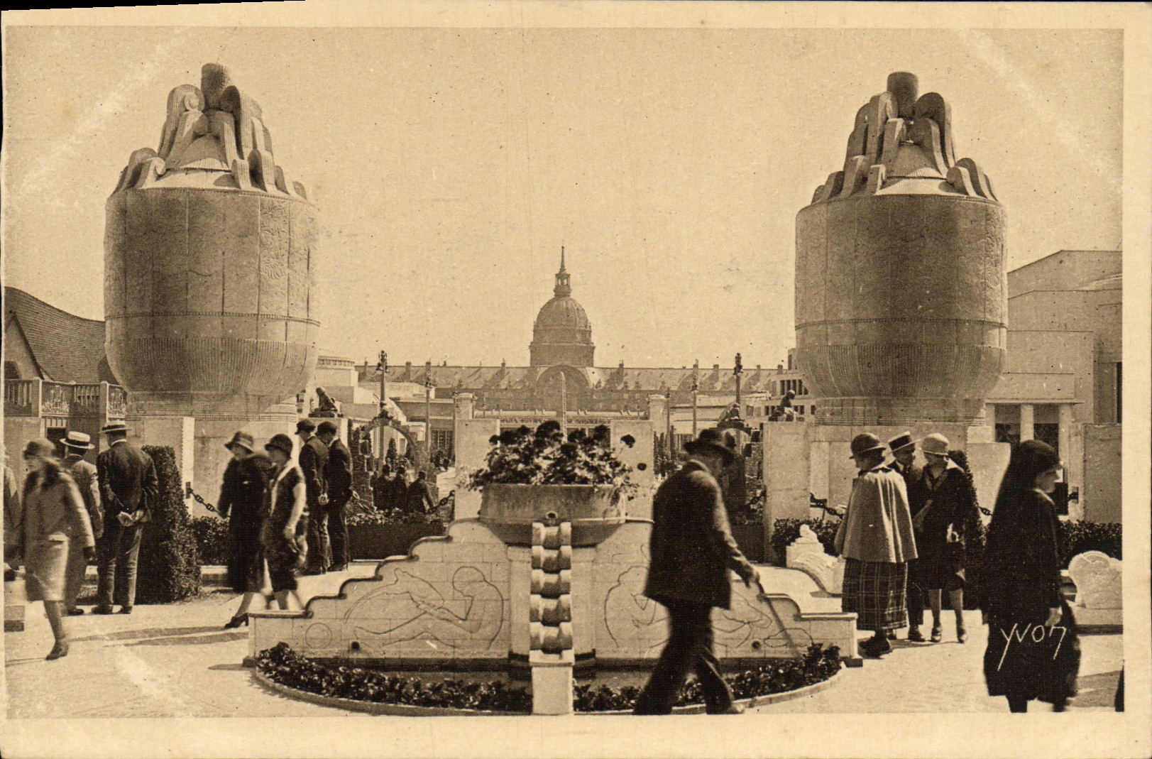 Exposición internacional de la POSTAL de la VENDIMIA de la entrada decorativa de París de los artes de los jardines de la fabricación de separado