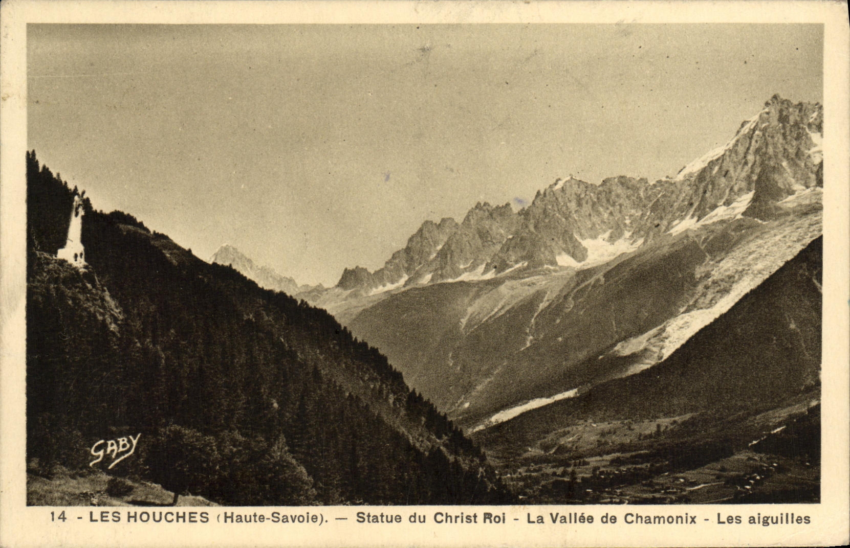 VINTAGE POSTCARD Houches Rules of Christ king the valley of chamonix the needles