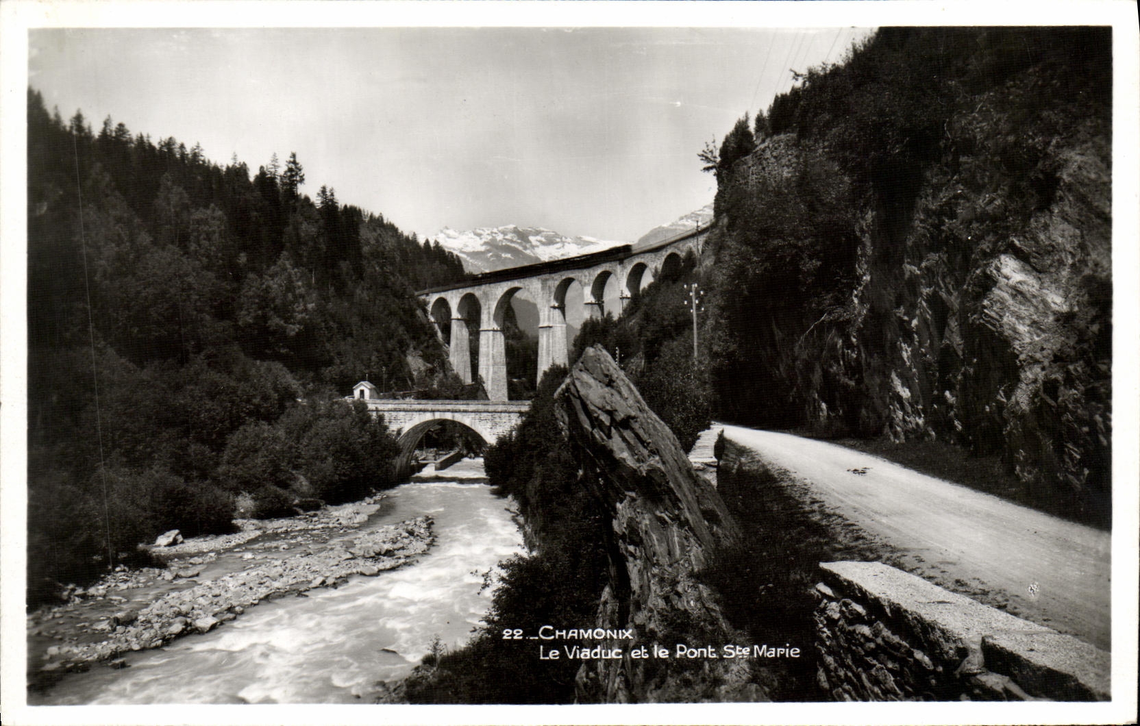 VINTAGE POSTCARD Chamonix the Viaduct And the Bridge St Marie