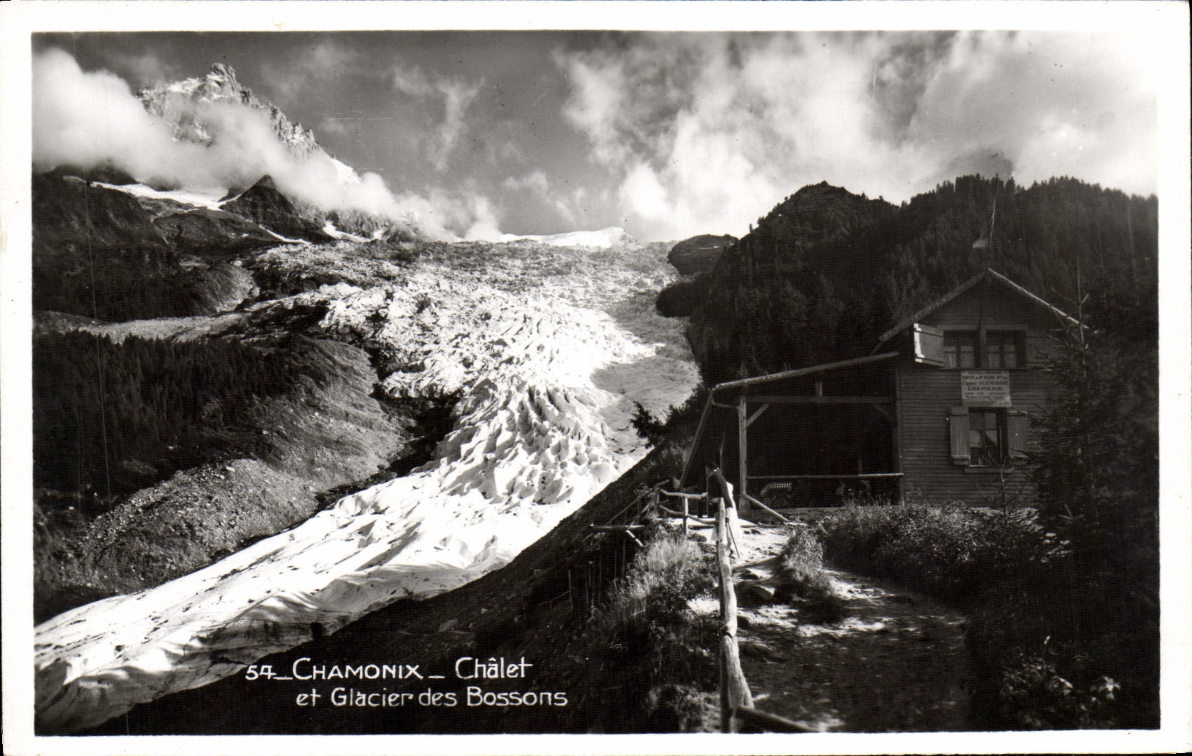 CPA Chamonix Chalet Et Glacier Des Bossons