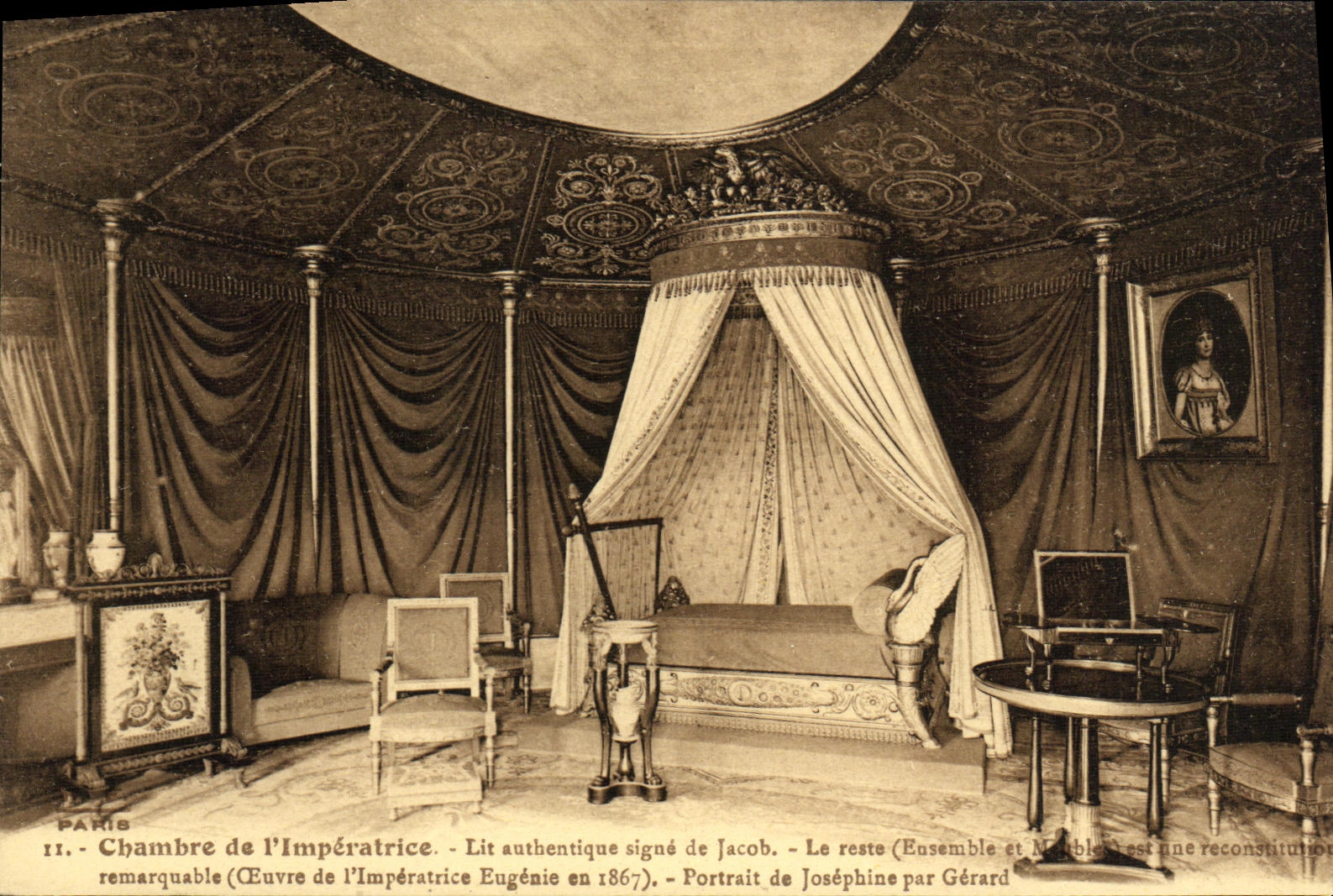 VINTAGE POSTCARD Rueil Room Of the Empress Napoleon Josephine