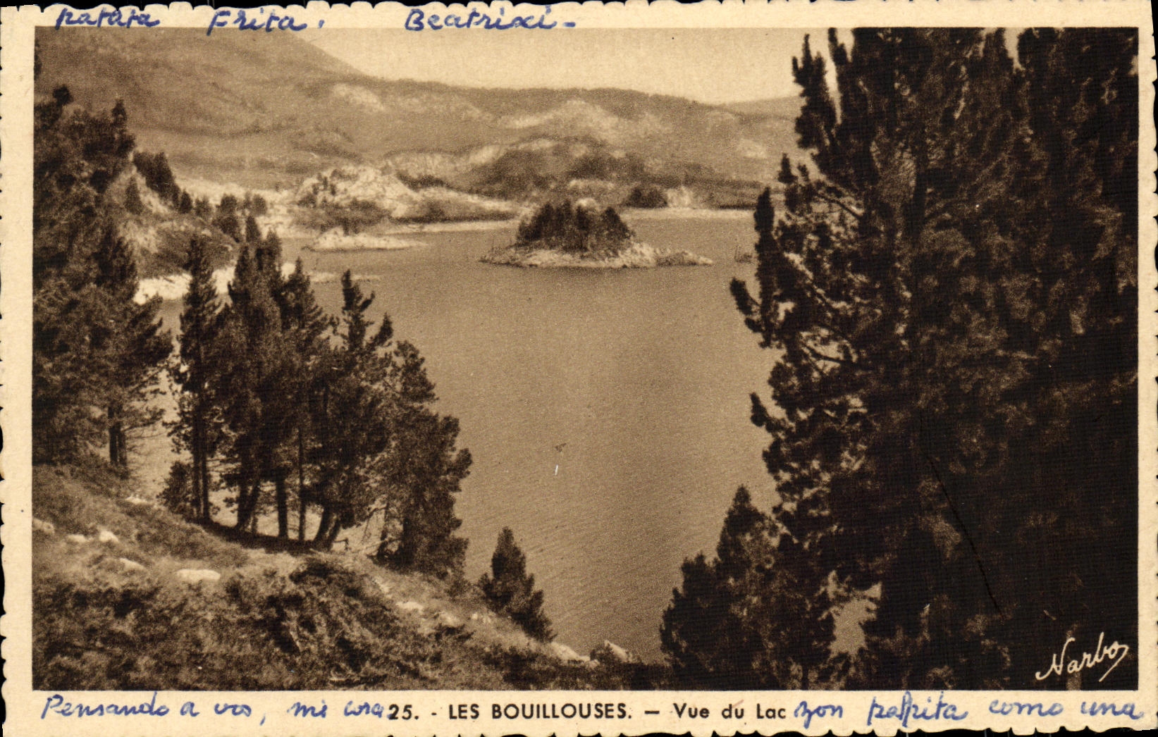 VINTAGE POSTCARD Bouillouses Seen Of the Lake