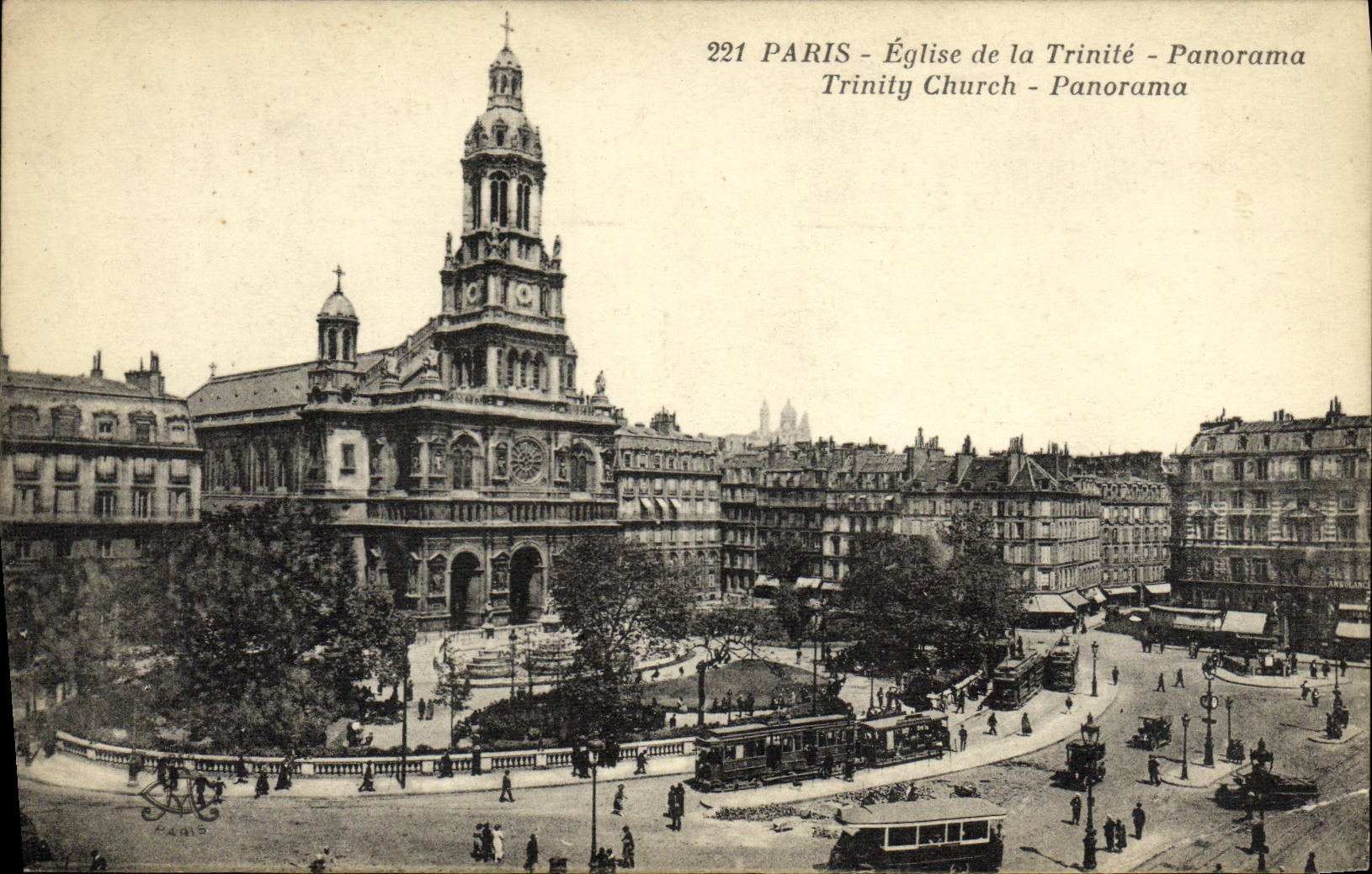 CPA Paris Eglise De La Trinite Panorama