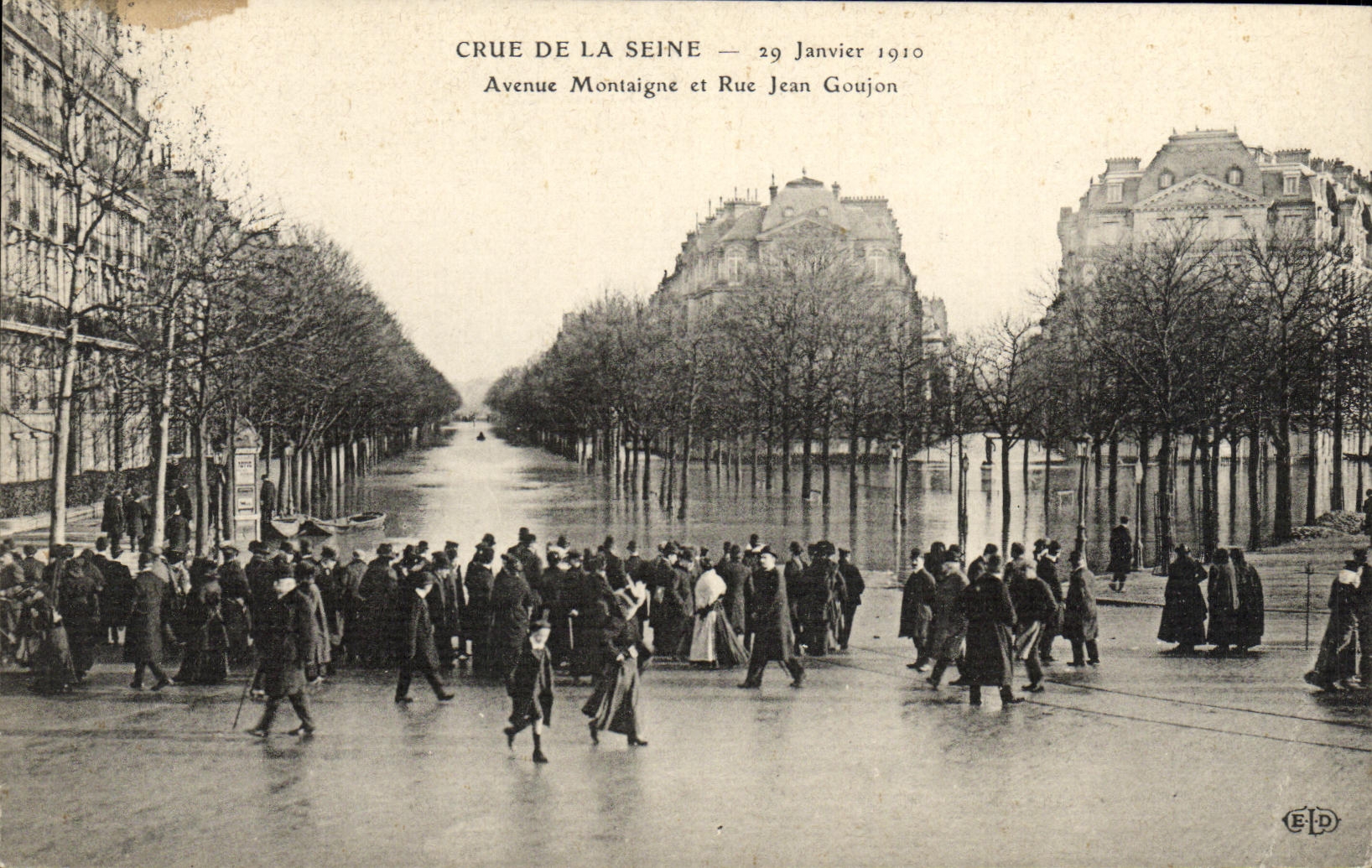 VINTAGE POSTCARD Believed Of the Seine January Montaigne Avenue And Rue Jean Pin