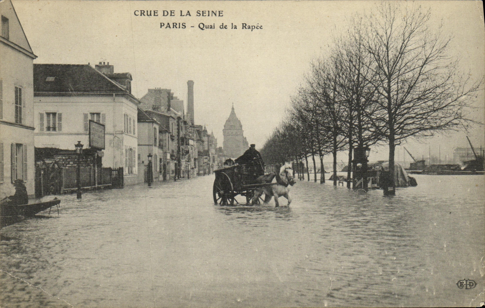 VINTAGE POSTCARD Believed Of the Seine Paris Quay Of Rapee