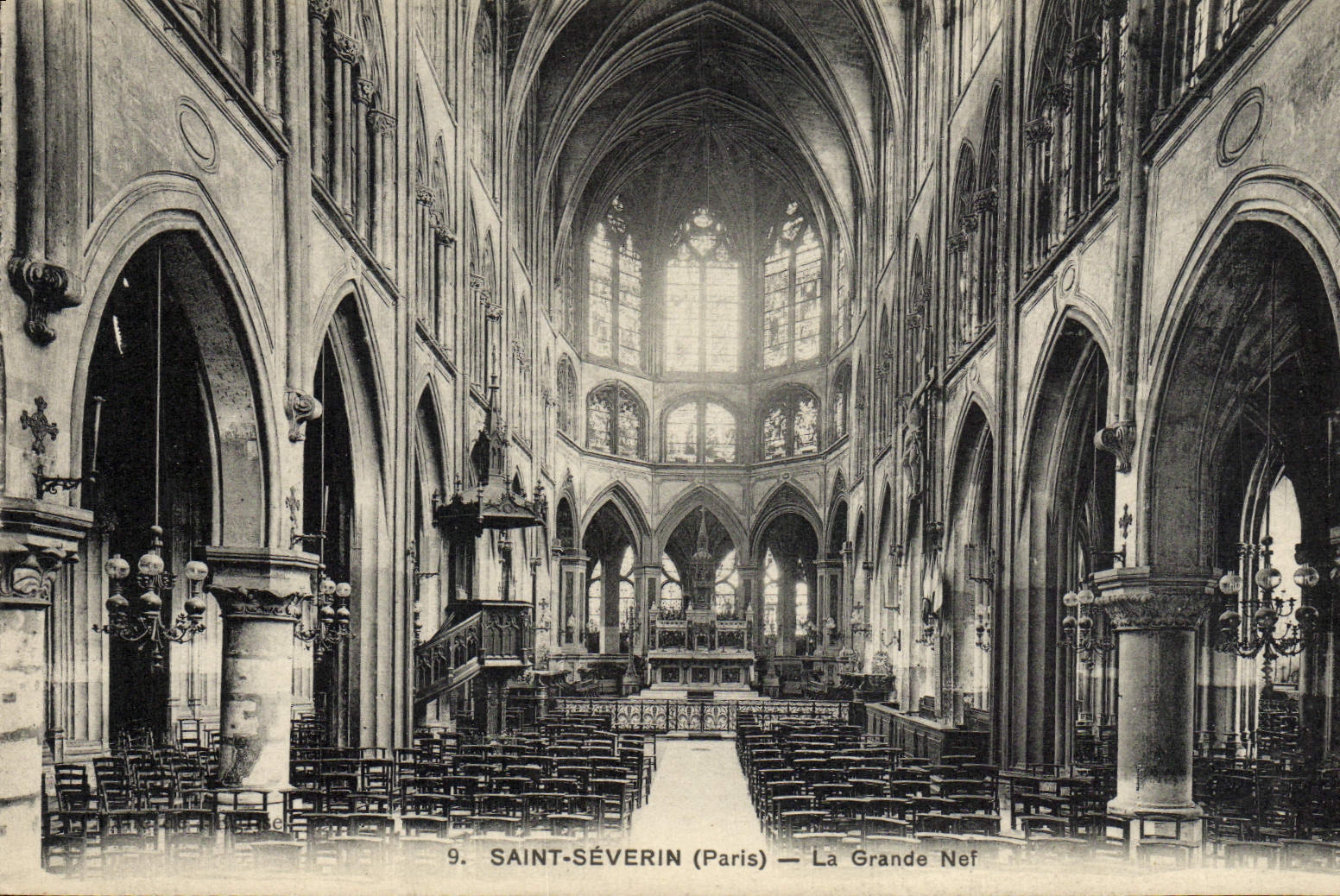 CPA Paris Saint Severin La Grande nef