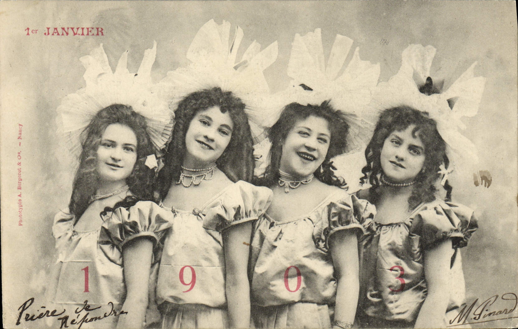 VINTAGE POSTCARD January 1st Children Year 1903