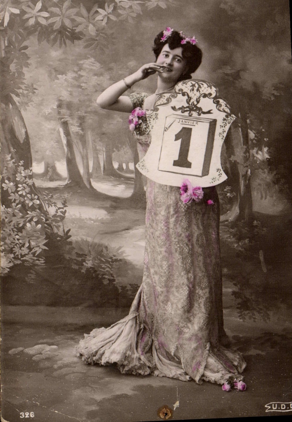 CPA Bonne Annee Femme