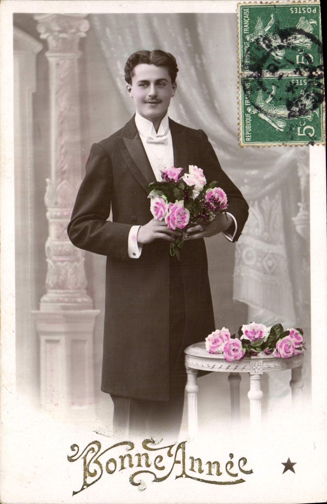 CPA Bonne Annee Homme