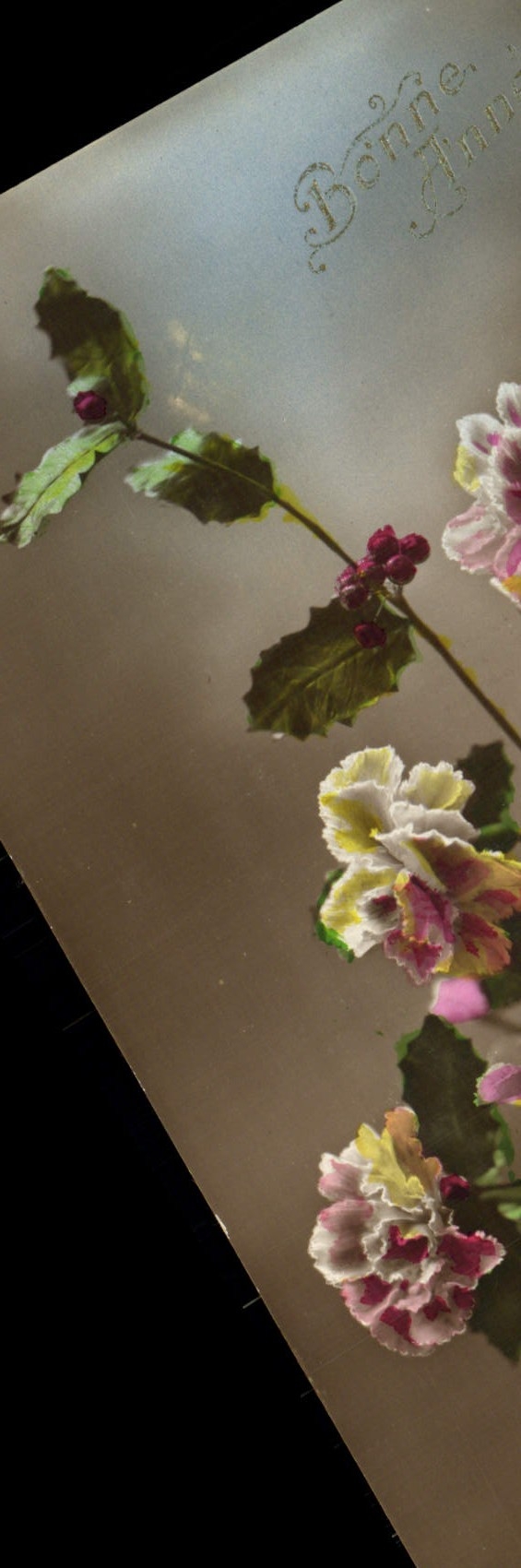 CPA Bonne Annee Fleurs