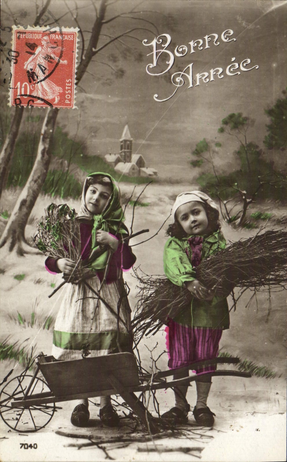 CPA Bonne Annee Enfants