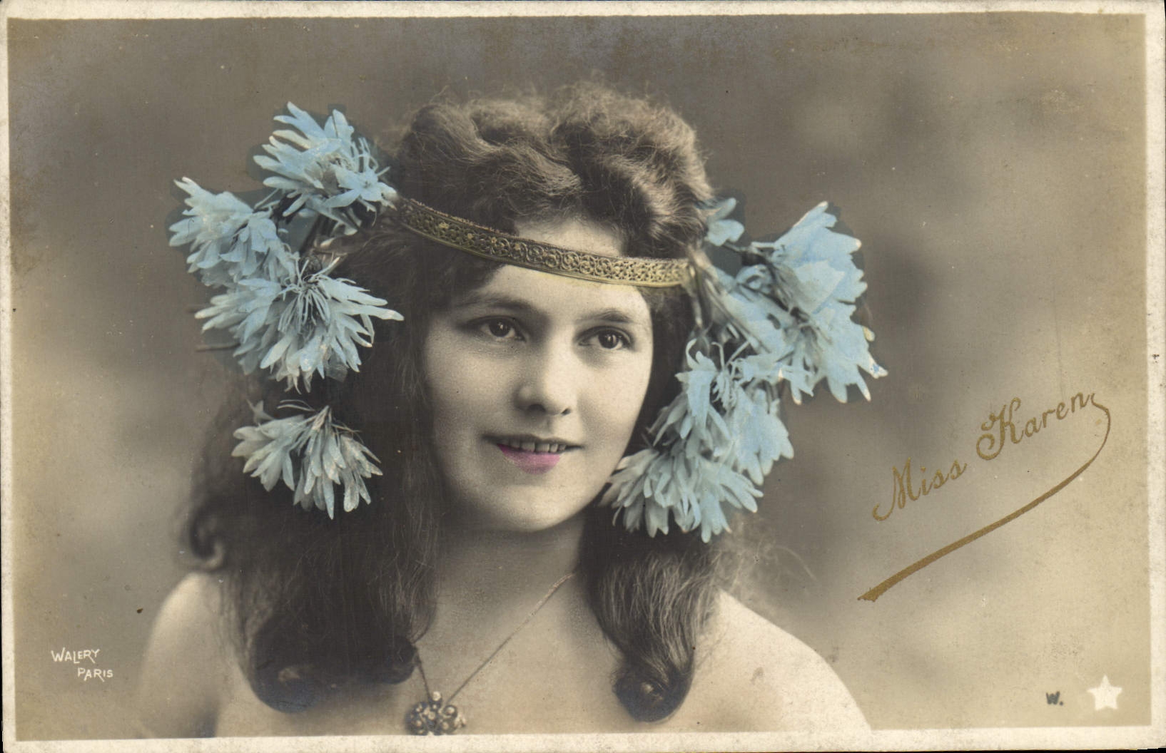 VINTAGE POSTCARD Fantasy Woman Karen Miss