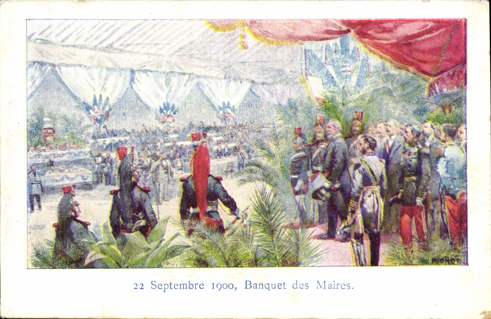 VINTAGE POSTCARD September 22nd, 1900 Banquet of the Militaria Mayors