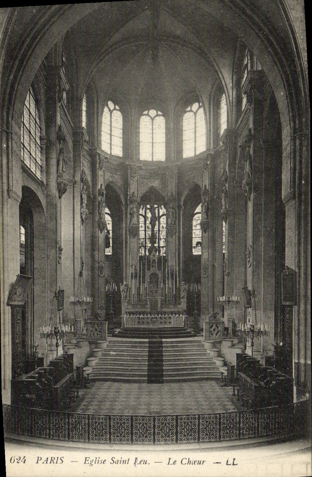 CPA Paris Eglise Saint Leu Le choeur 