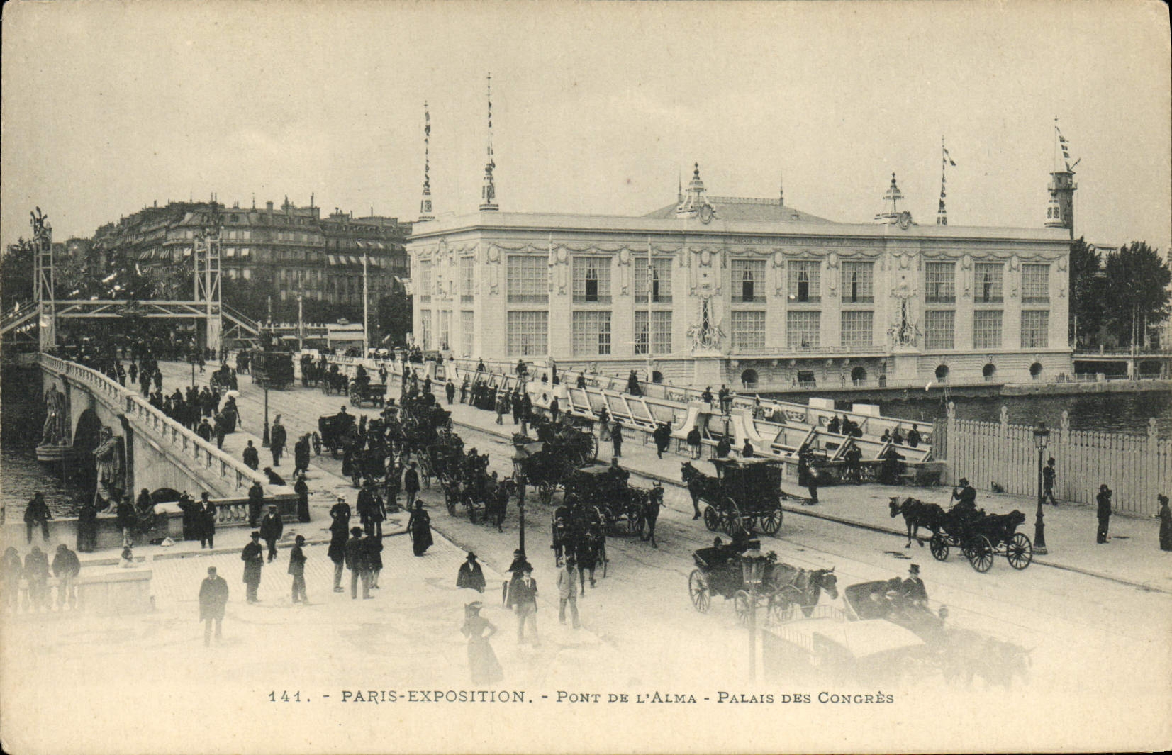 CPA Paris Exposition Pont De L'Alma Palais Des Concres