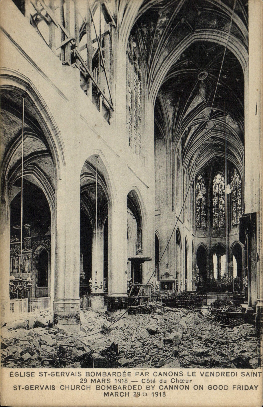 CPA Paris L'Eglise Saint Gervais Vendredi Saint 29 mars 1918 Militaria
