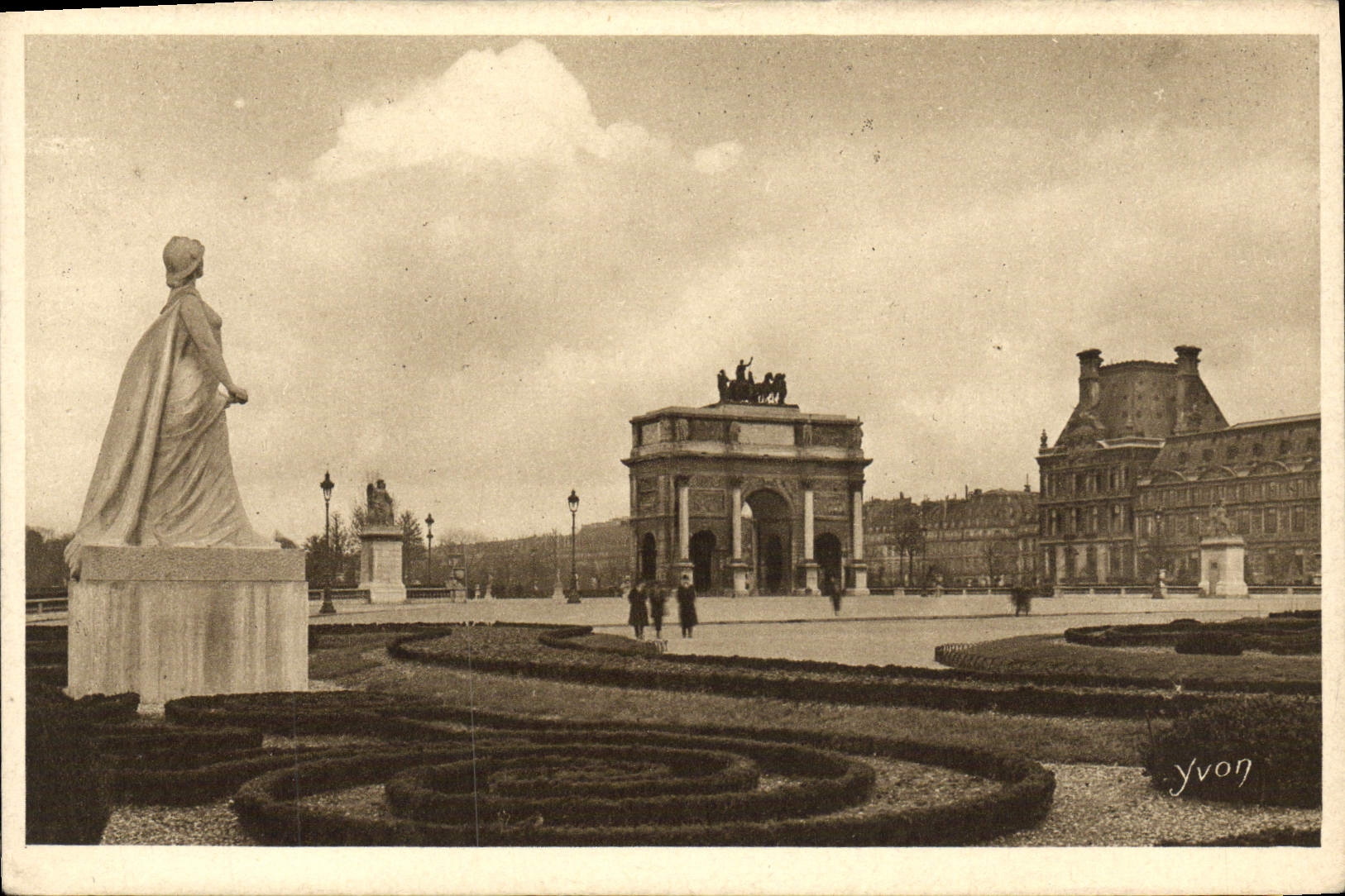 Jardín de París de la POSTAL de la VENDIMIA del carrusel de Tileries